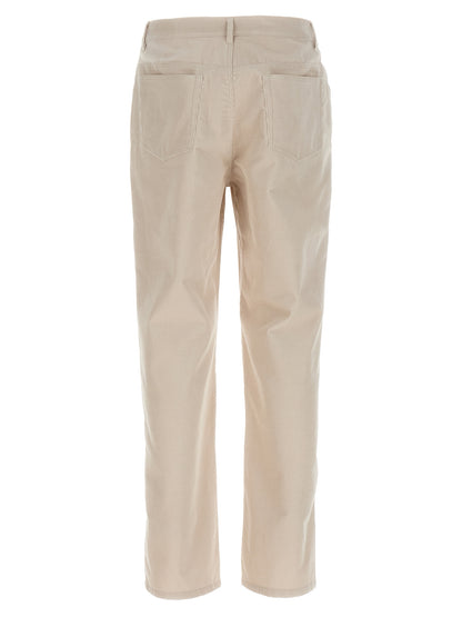 Casual Pants by A.P.C. for men in cotton corduroy white features an sartorial straight-leg and long with a cut for a sartorial finish.