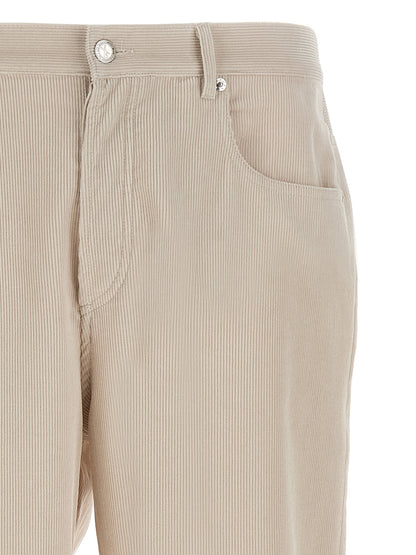 Casual Pants by A.P.C. for men in cotton corduroy white features an sophisticated and straight-leg with a precise long, creating a sophisticated and sophisticated silhouette.