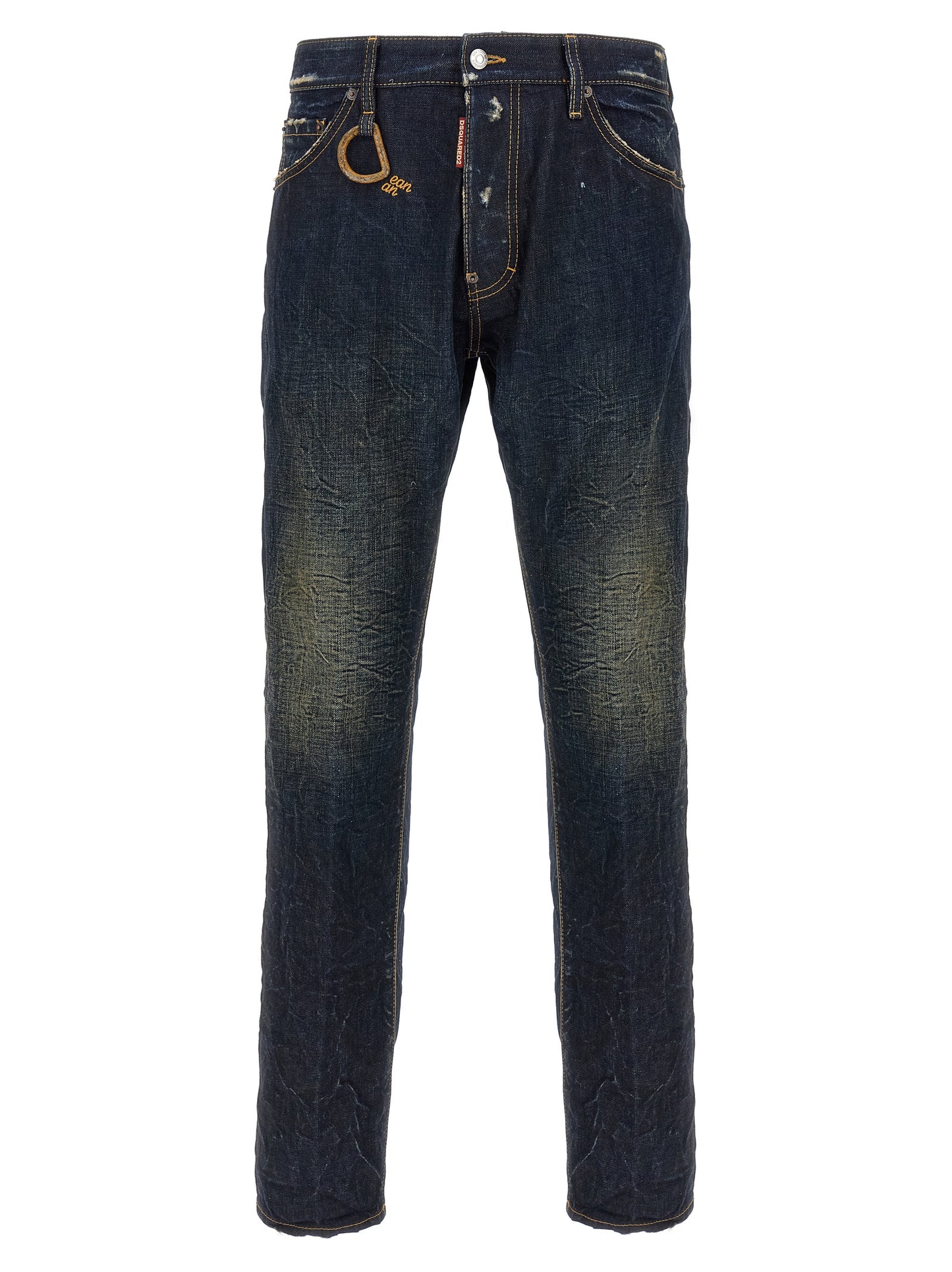 Jeans by Dsquared² for men in cotton denim blue features an sartorial slim and long with a cut for a sartorial finish.