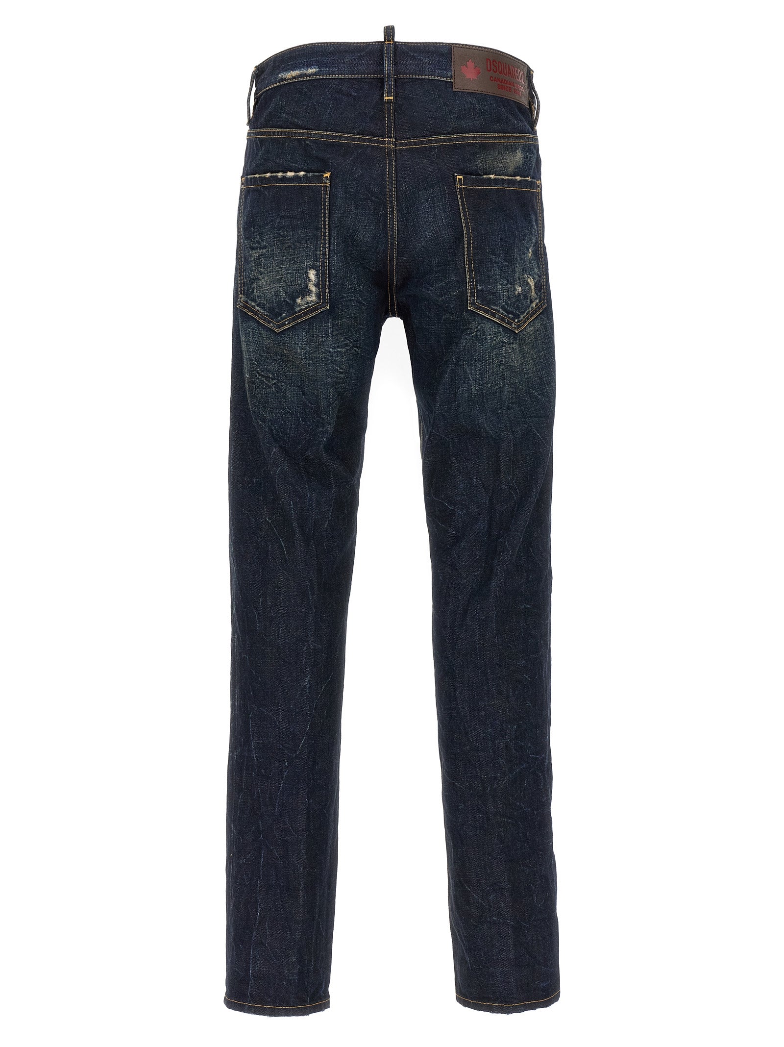 Jeans by Dsquared² for men in cotton denim blue features an sophisticated and slim with a precise long, creating a sophisticated and sophisticated silhouette.