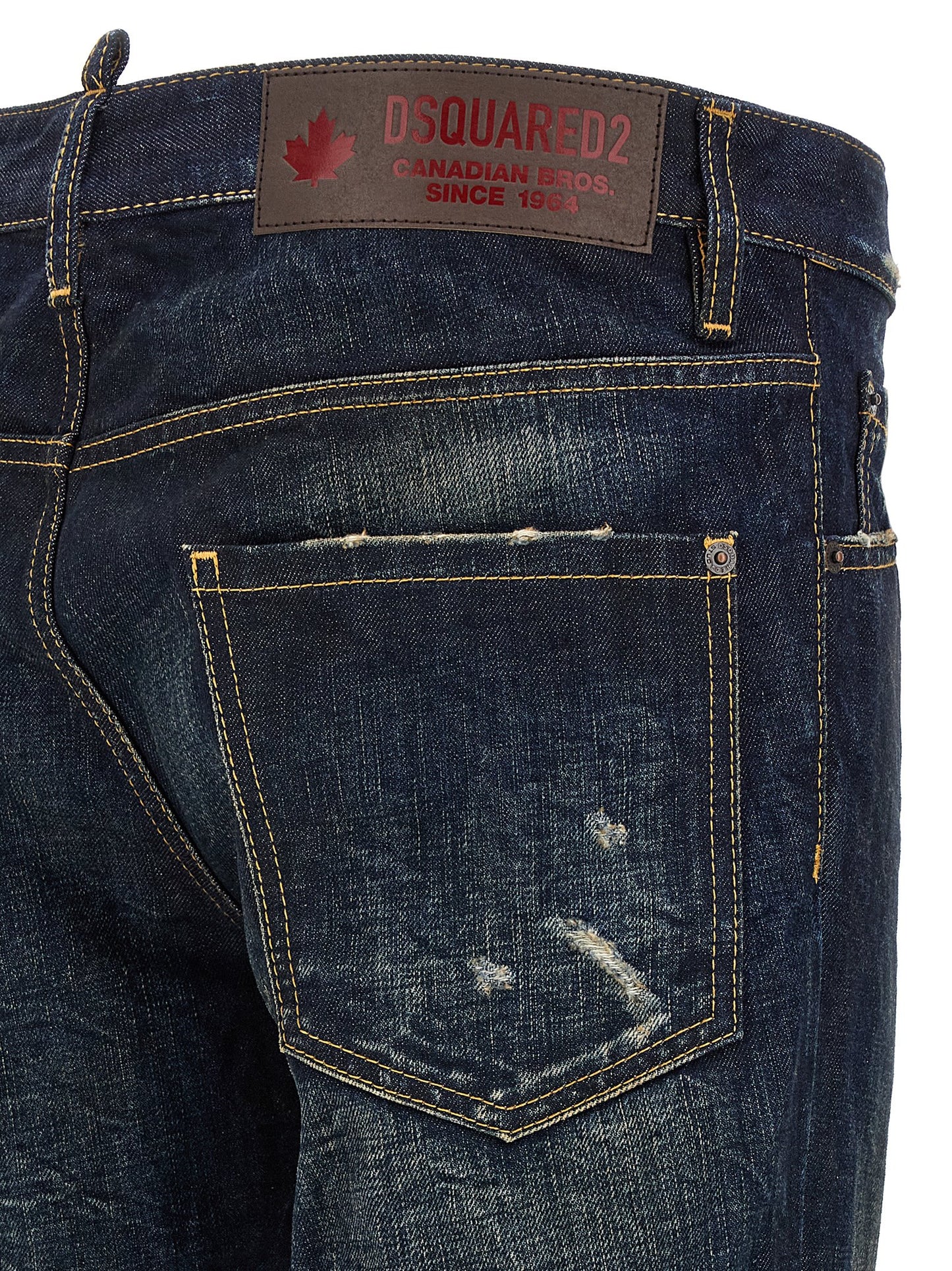 Jeans by Dsquared² for men in cotton denim blue features an sophisticated and slim with a precise long, creating a sophisticated and sophisticated silhouette.