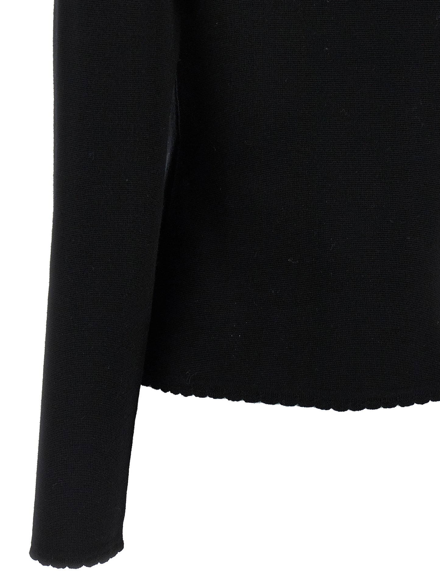 Cardigan by Moschino for women in merino virgin wool black features an impeccable silhouette, showcasing a sophisticated and detail for a truly impeccable finish.