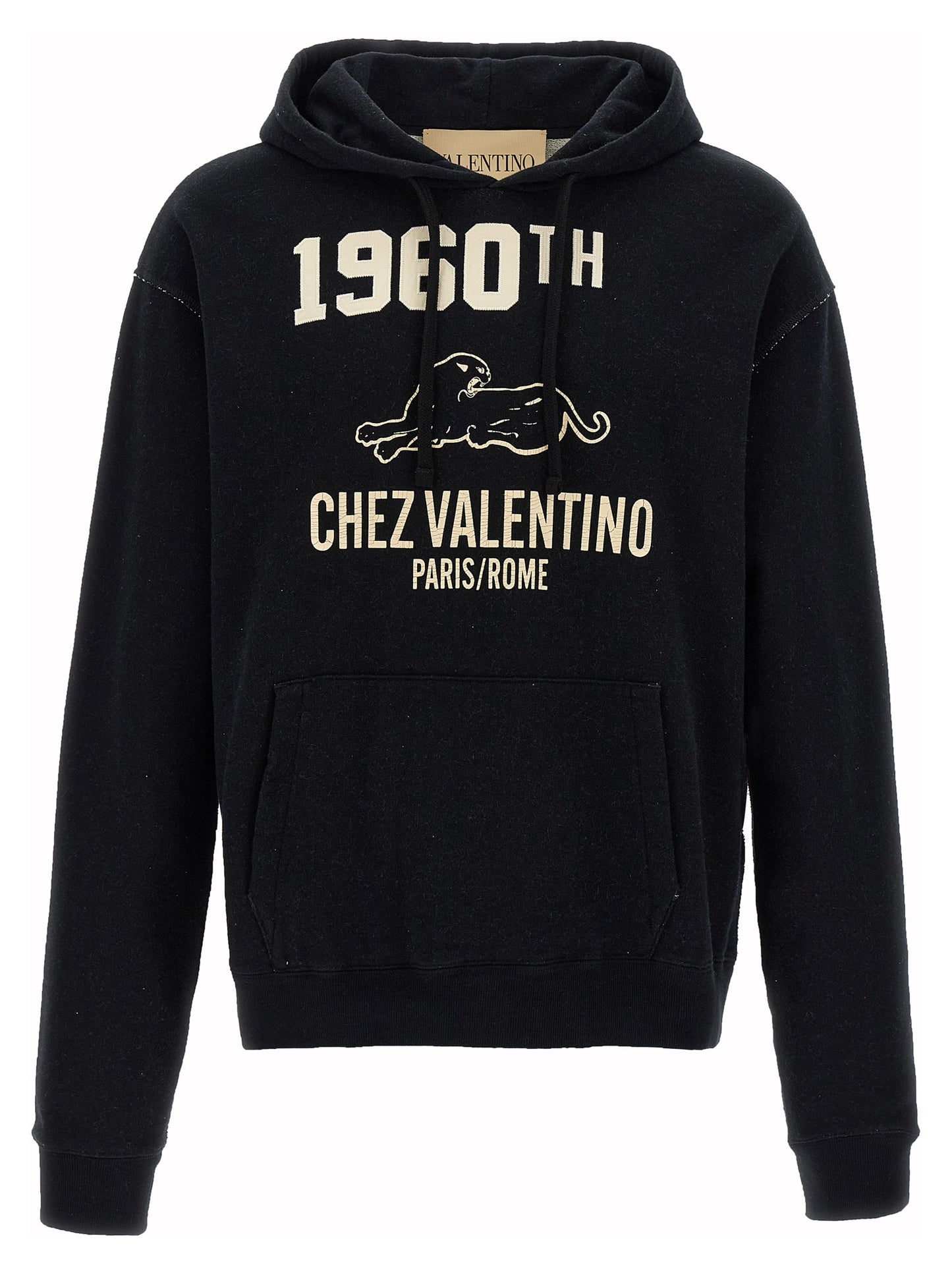 Sweatshirt Hoodie by Valentino Garavani for men in cotton black & print features a slouchy chic silhouette, detailed with a slouchy chic and a signature hooded neckline for an elevated aesthetic.