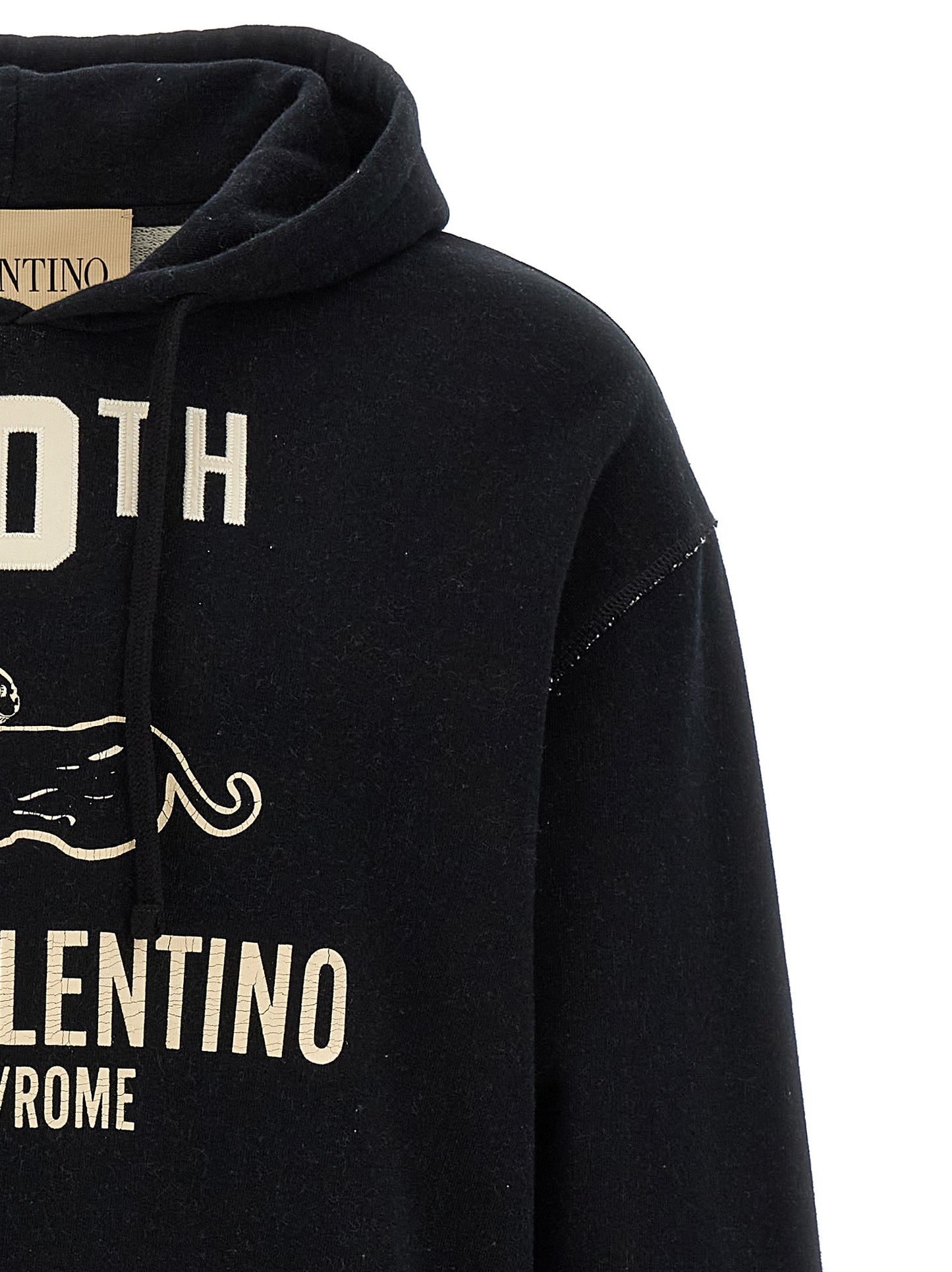 Sweatshirt Hoodie by Valentino Garavani for men in cotton black & print features a edgy silhouette, detailed with a edgy hooded neckline and for a refined finish.