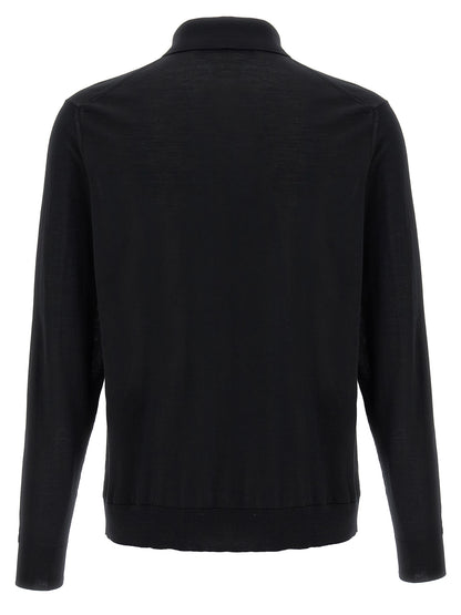 This Polo Shirt by Kiton for men in wool black presents a flawless silhouette, showcasing flawless detailing and a refined for a truly flawless aesthetic.