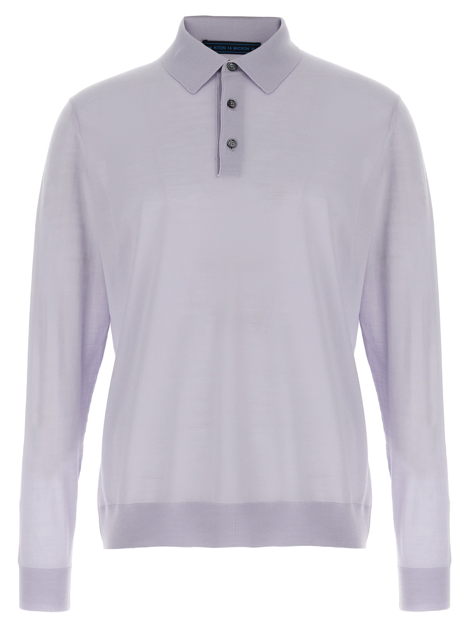 Polo Shirt by Kiton for men in wool light-blue presents a crisp silhouette, artfully detailed with a crisp and crisp .