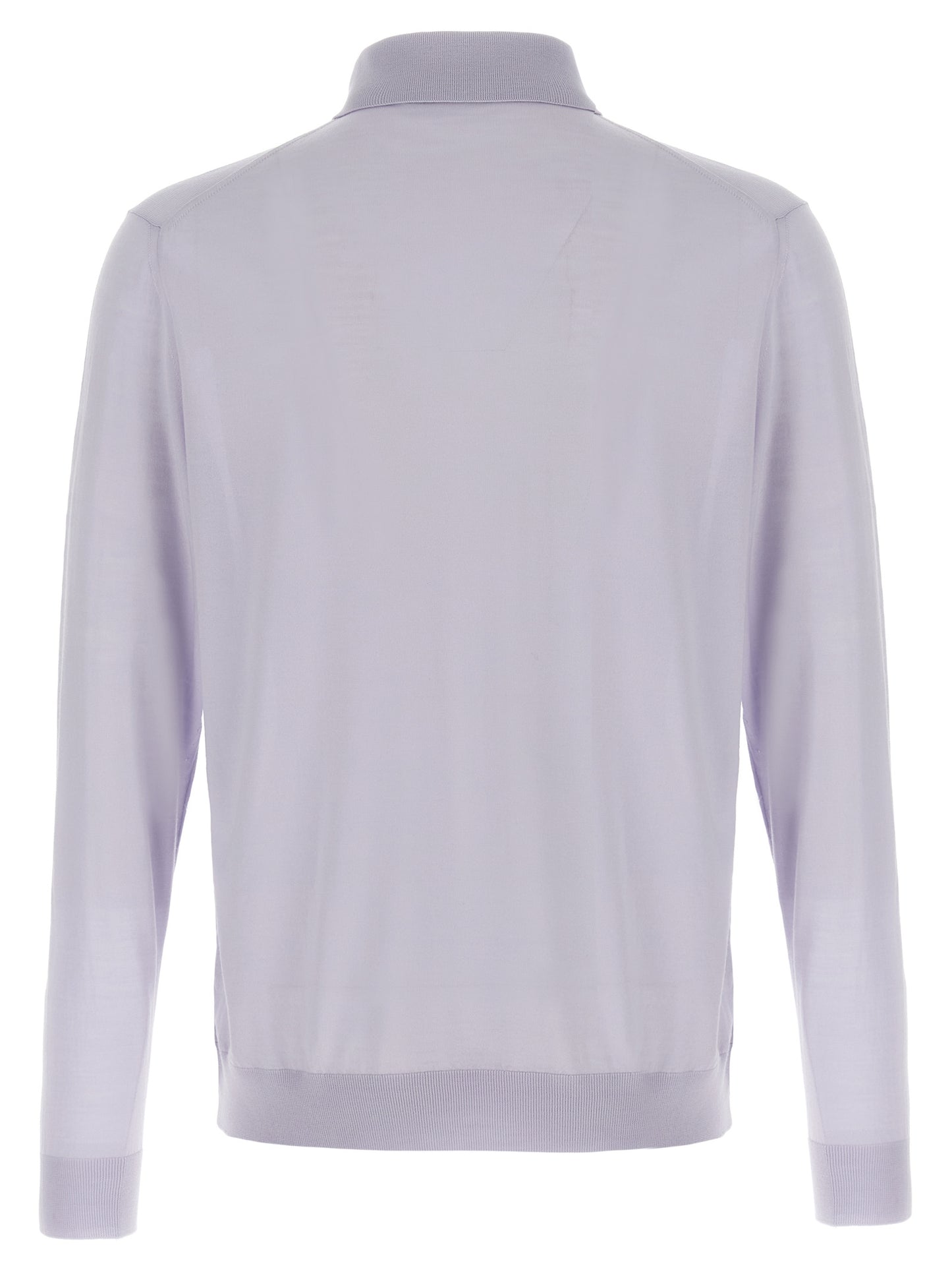 Polo Shirt by Kiton for men in wool light-blue showcases a sharp silhouette, detailed with a refined and sharp for a sophisticated finish.