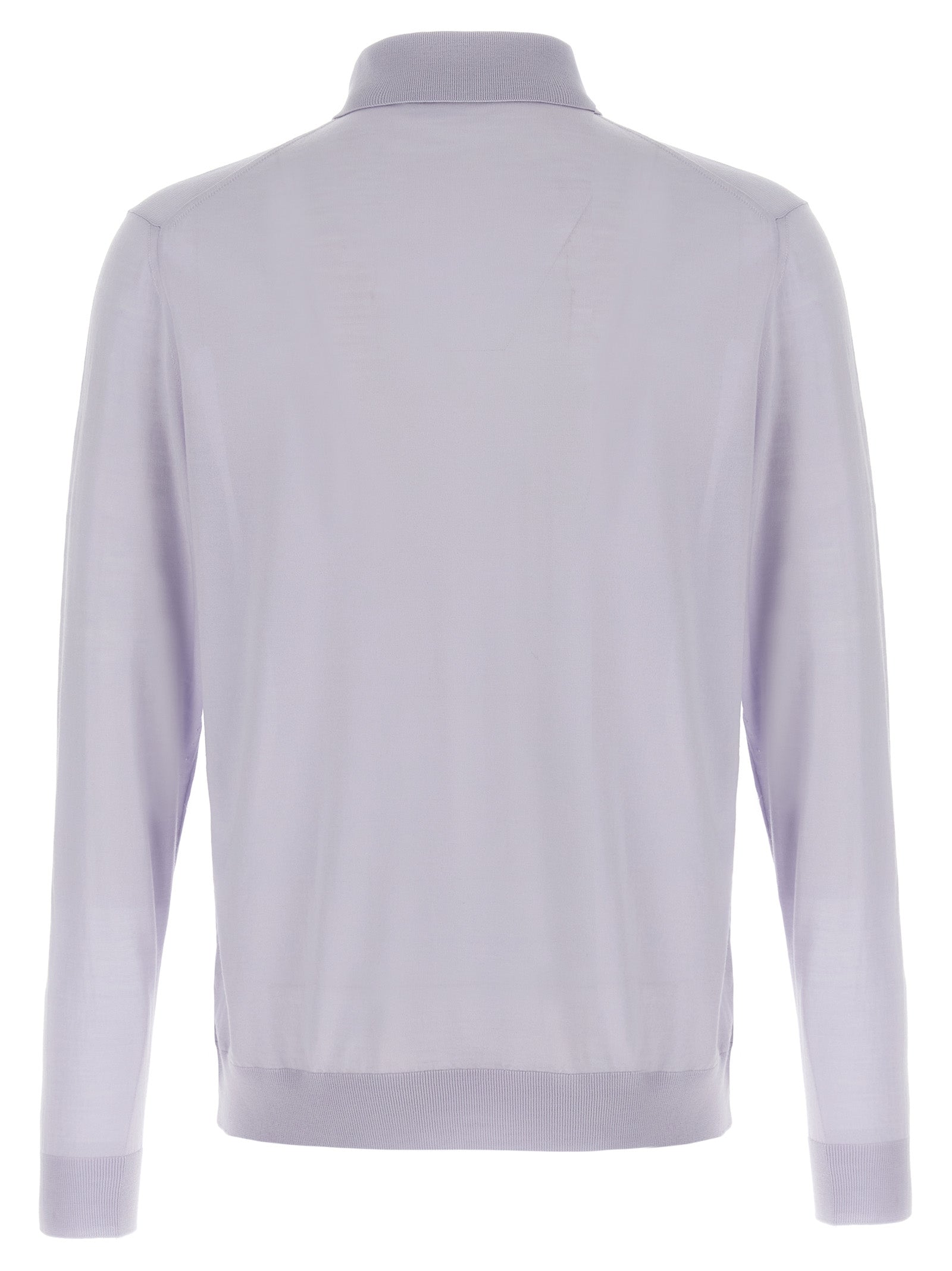 Polo Shirt by Kiton for men in wool light-blue showcases a sharp silhouette, detailed with a refined and sharp for a sophisticated finish.