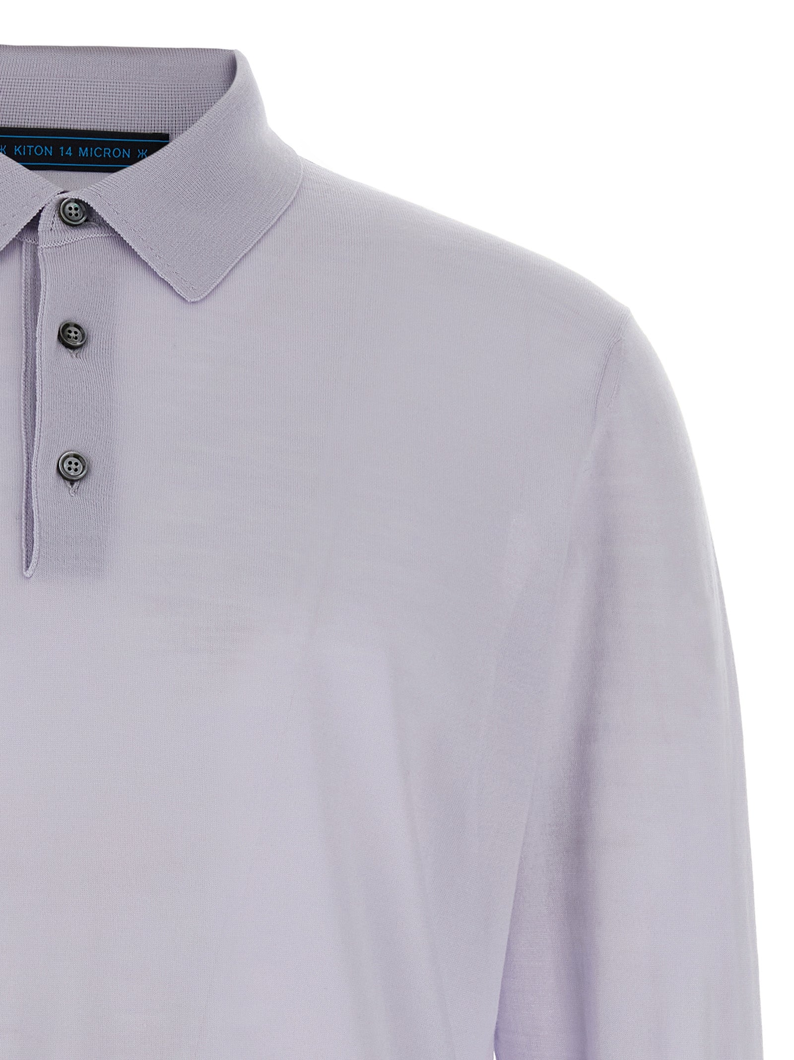 Polo Shirt by Kiton for men in wool light-blue presents a distinguished silhouette, showcasing a sophisticated and distinguished for a truly distinguished finish.