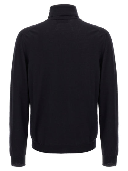 Cardigan by ZANONE for men in polyamide & virgin wool blue presents a textural silhouette, artfully finished with a textural turtle neckline and for a sophisticated, textural look.