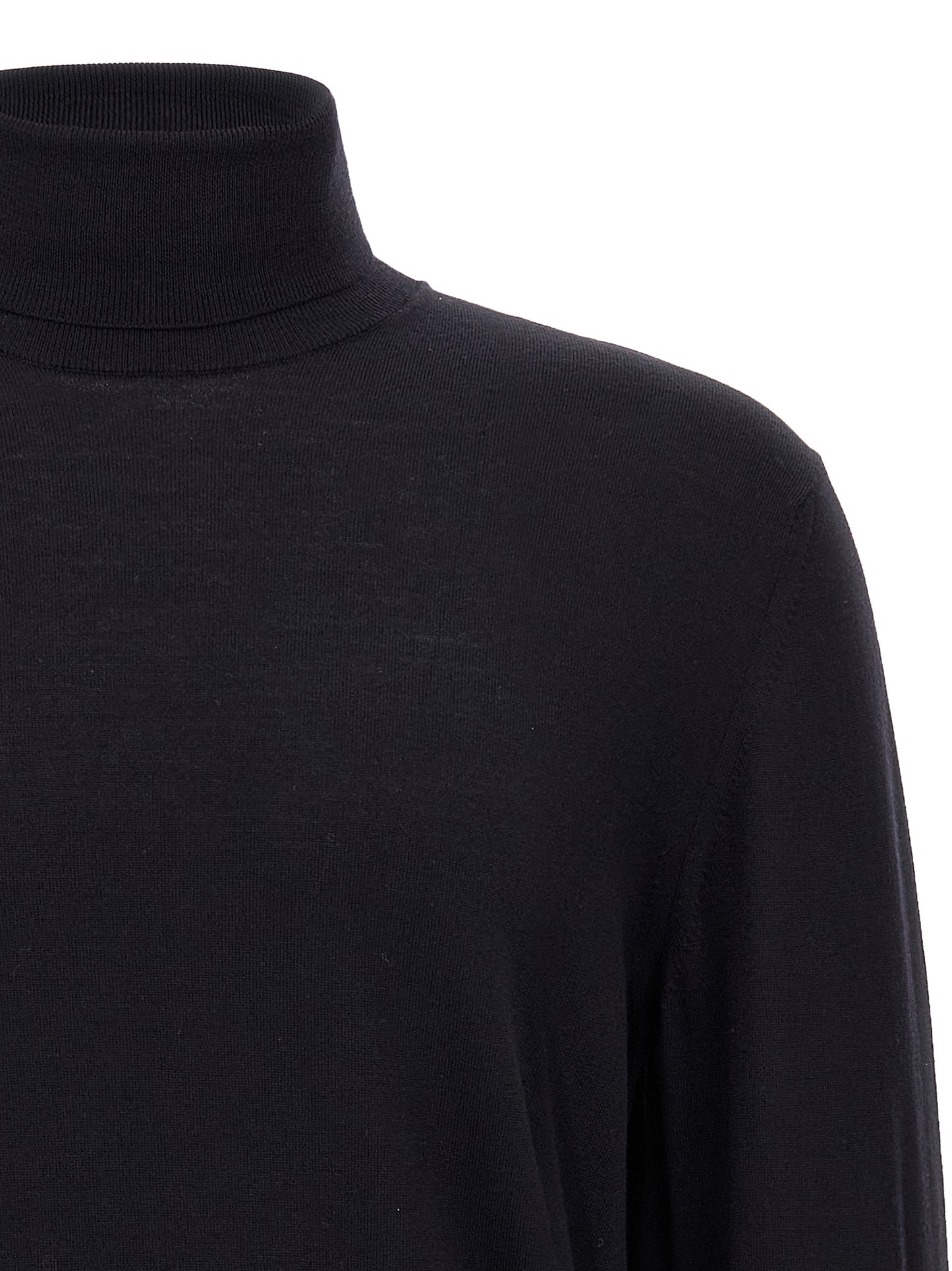 Cardigan by ZANONE for men in polyamide & virgin wool blue showcases a luxurious silhouette, meticulously detailed with a sophisticated turtle neckline and for a refined finish.