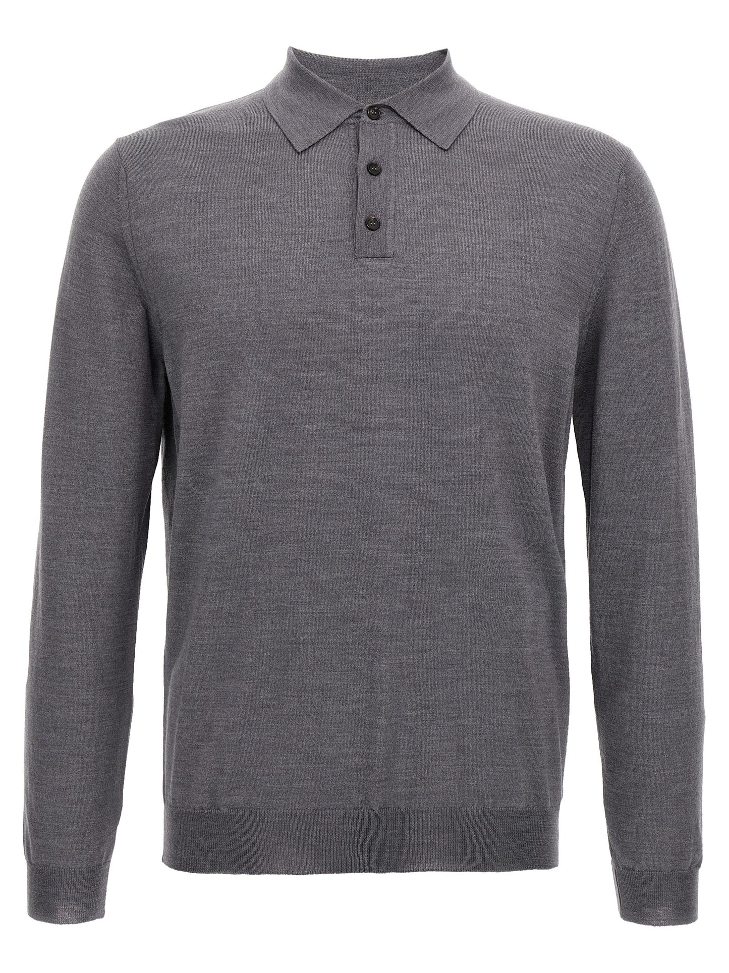 Polo Shirt by ZANONE for men in polyamide & virgin wool gray showcases a sharp silhouette, detailed with a refined and sharp for a sophisticated finish.