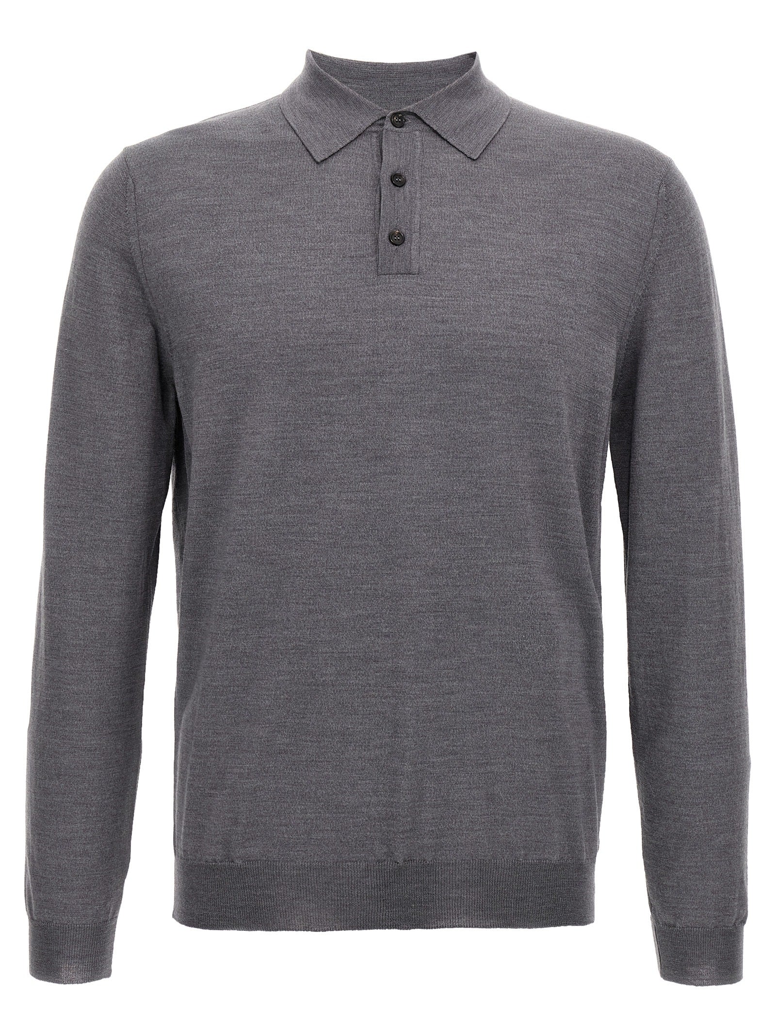 Polo Shirt by ZANONE for men in polyamide & virgin wool gray showcases a sharp silhouette, detailed with a refined and sharp for a sophisticated finish.