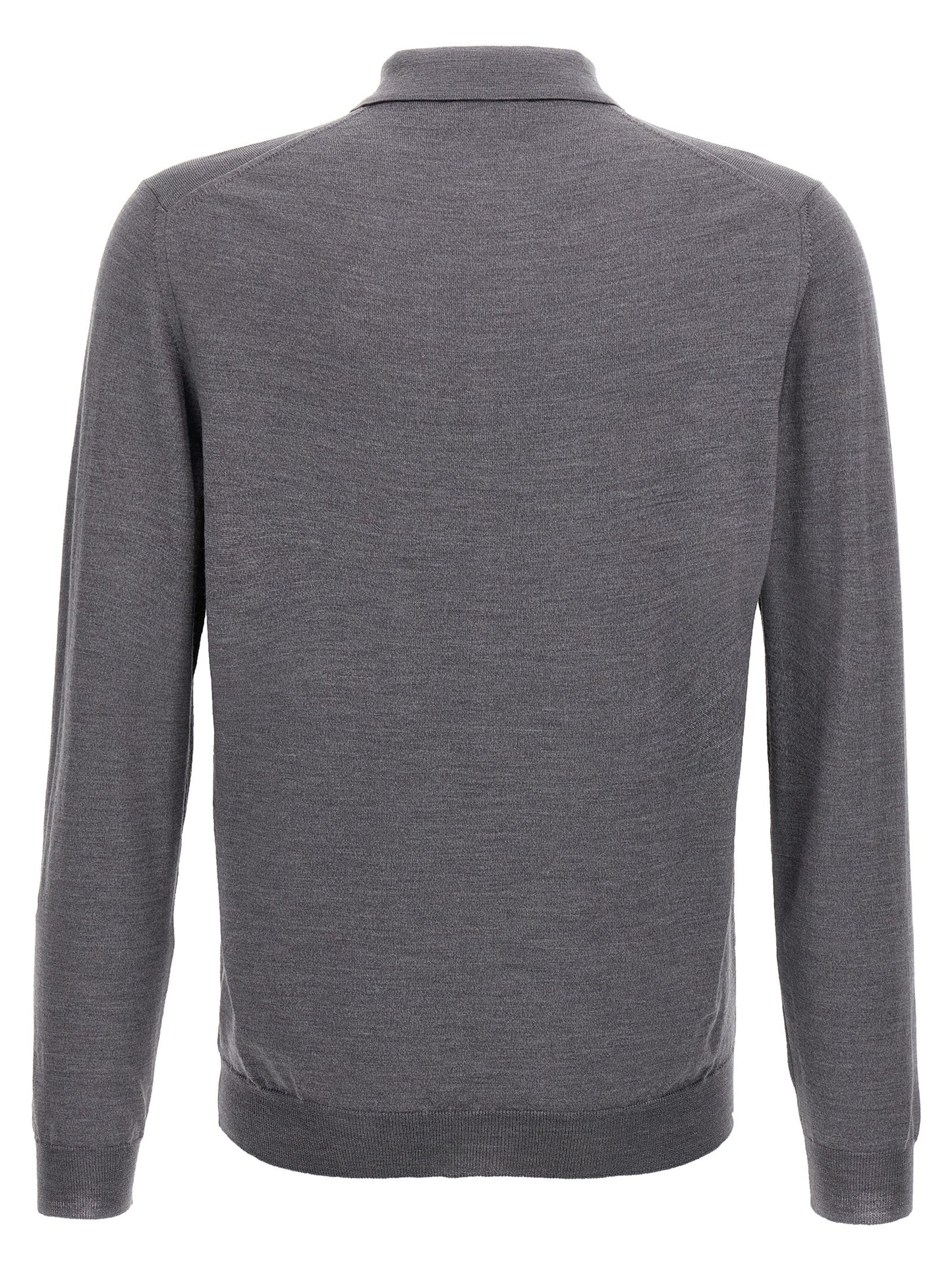 Polo Shirt by ZANONE for men in polyamide & virgin wool gray presents a distinguished silhouette, showcasing a sophisticated and distinguished for a truly distinguished finish.