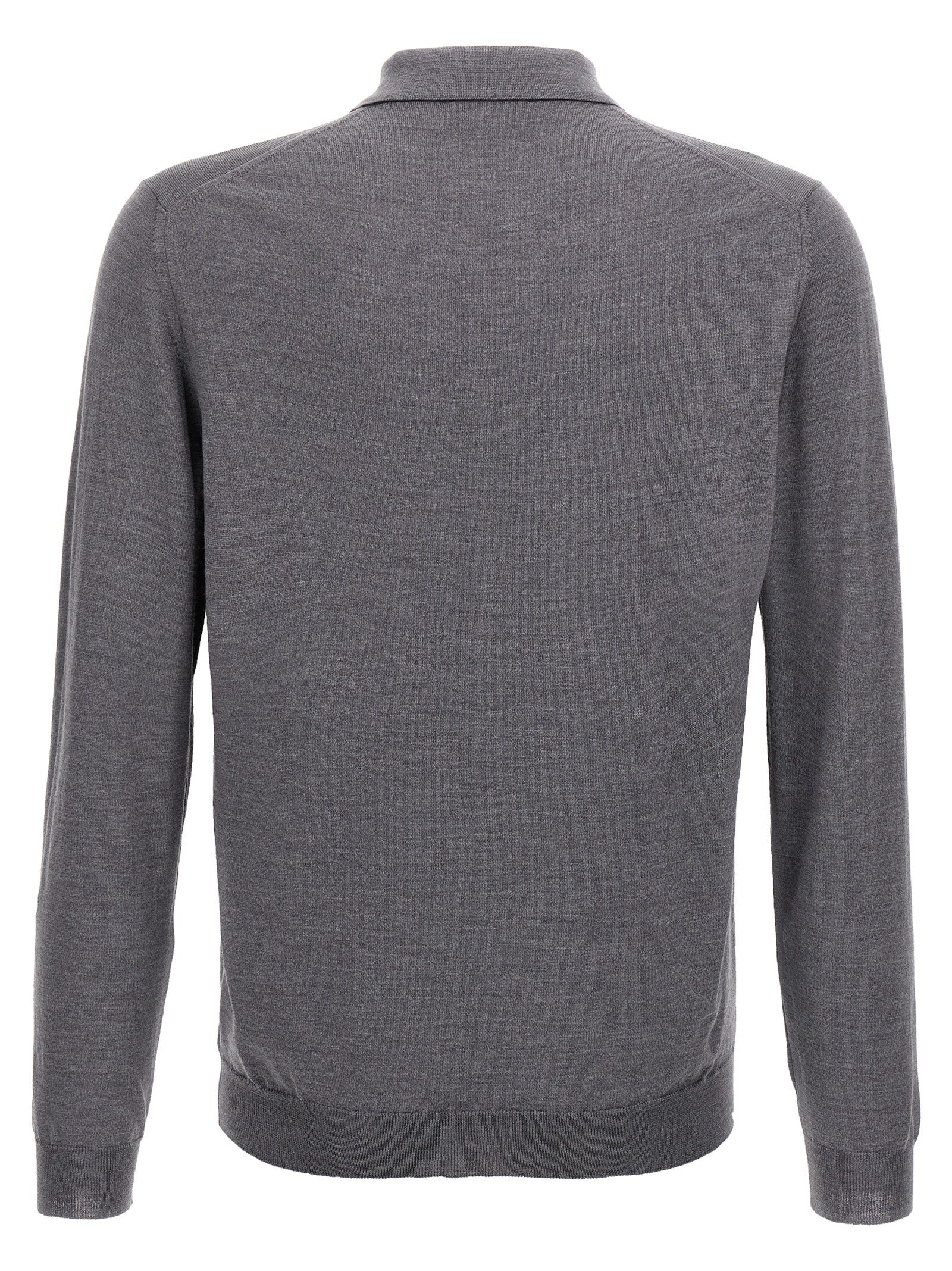 Polo Shirt by ZANONE for men in polyamide & virgin wool gray presents a distinguished silhouette, showcasing a sophisticated and distinguished for a truly distinguished finish.