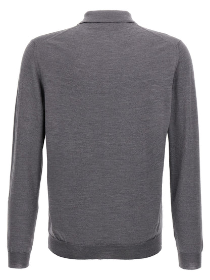 Polo Shirt by ZANONE for men in polyamide & virgin wool gray presents a distinguished silhouette, showcasing a sophisticated and distinguished for a truly distinguished finish.