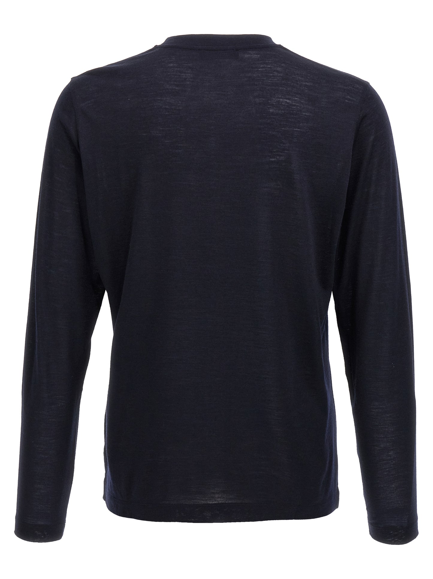 Activewear T-Shirt by ZANONE for men in virgin wool blue presents a kinetic silhouette, showcasing the kinetic and crew neckline alongside functional for a premium, athletic look.