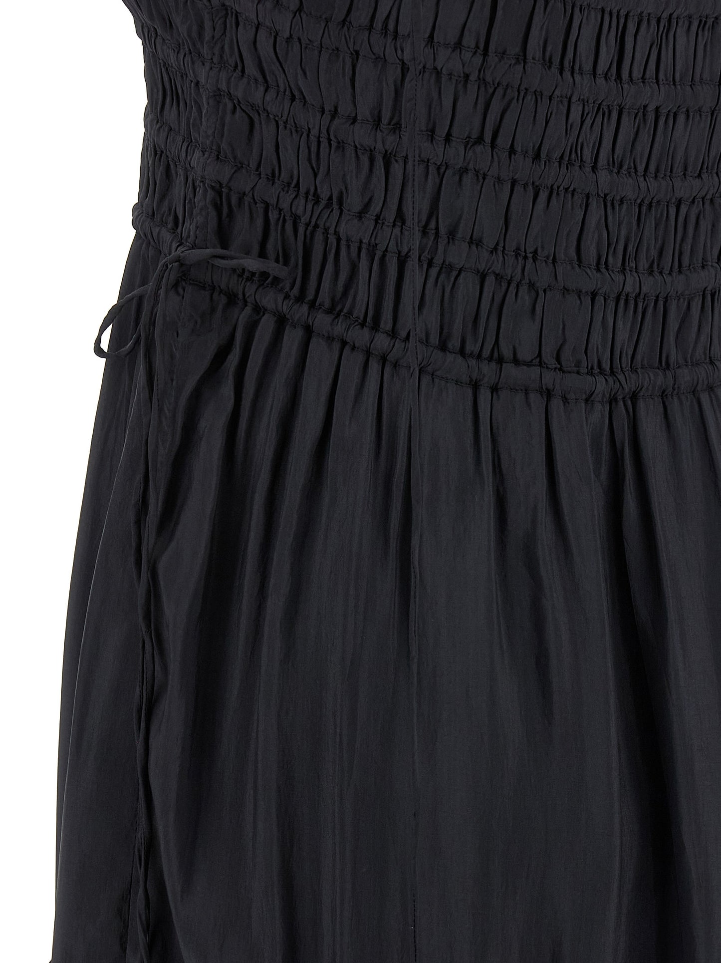 Dress by Ganni for women in viscose gray features an cute silhouette, detailed with a and that elegantly flows into a cute maxi long.