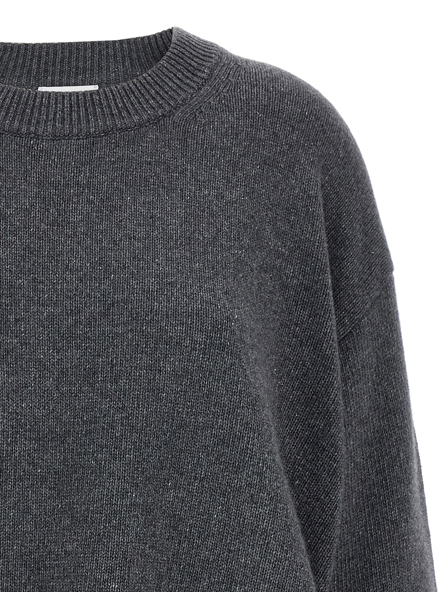 Cardigan by Ganni for women in wool & viscose gray presents a textural silhouette, artfully finished with a textural crew neckline and for a sophisticated, textural look.