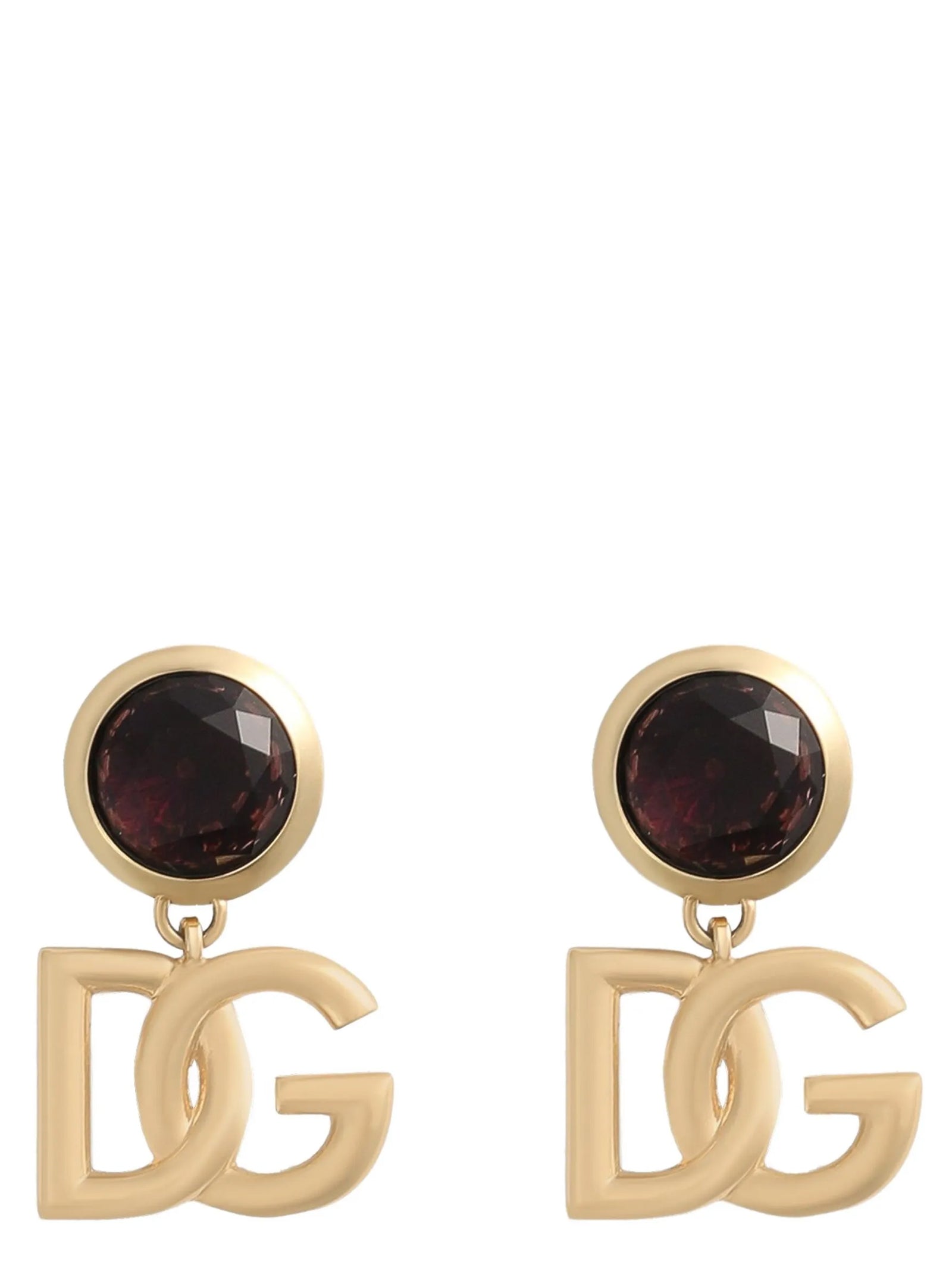 Earrings by Dolce & Gabbana for women in cotton gold features an ornate from the Women's Gold Brass & Glass Earrings collection, showcasing a ornate finish that embodies sophisticated luxury.