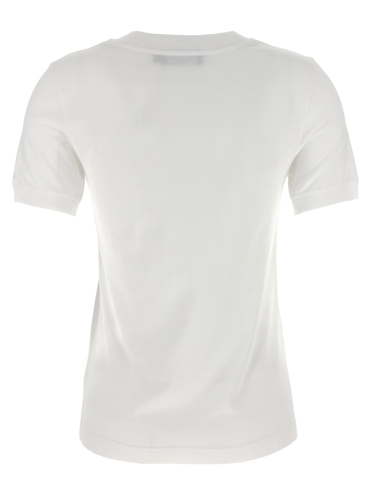 T-Shirt by Dolce & Gabbana for women in cotton white showcases a chic silhouette, artfully detailed with a chic crew neckline and for a chic finish.