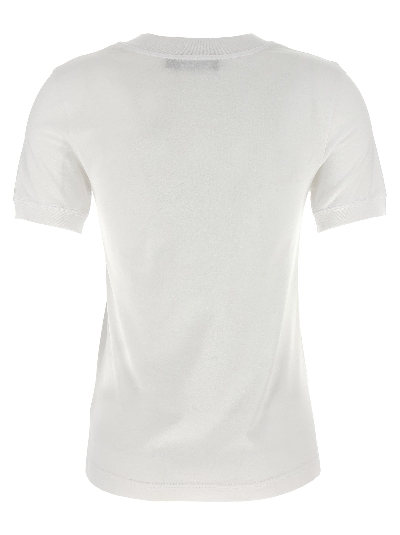 T-Shirt by Dolce & Gabbana for women in cotton white showcases a chic silhouette, artfully detailed with a chic crew neckline and for a chic finish.