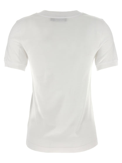 T-Shirt by Dolce & Gabbana for women in cotton white showcases a chic silhouette, artfully detailed with a chic crew neckline and for a chic finish.