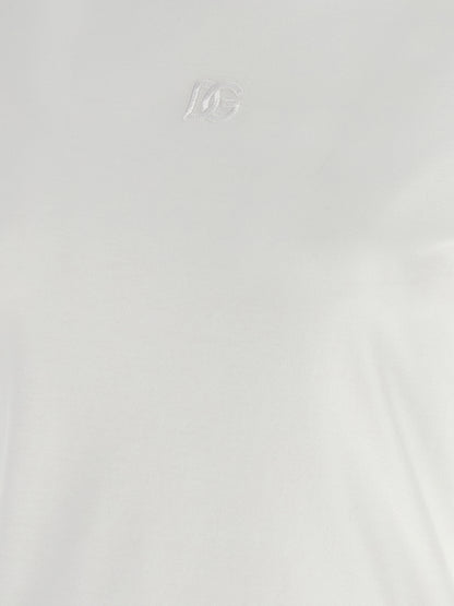 T-Shirt by Dolce & Gabbana for women in cotton white features an edgy silhouette, meticulously detailed with a sophisticated and for a truly edgy finish.