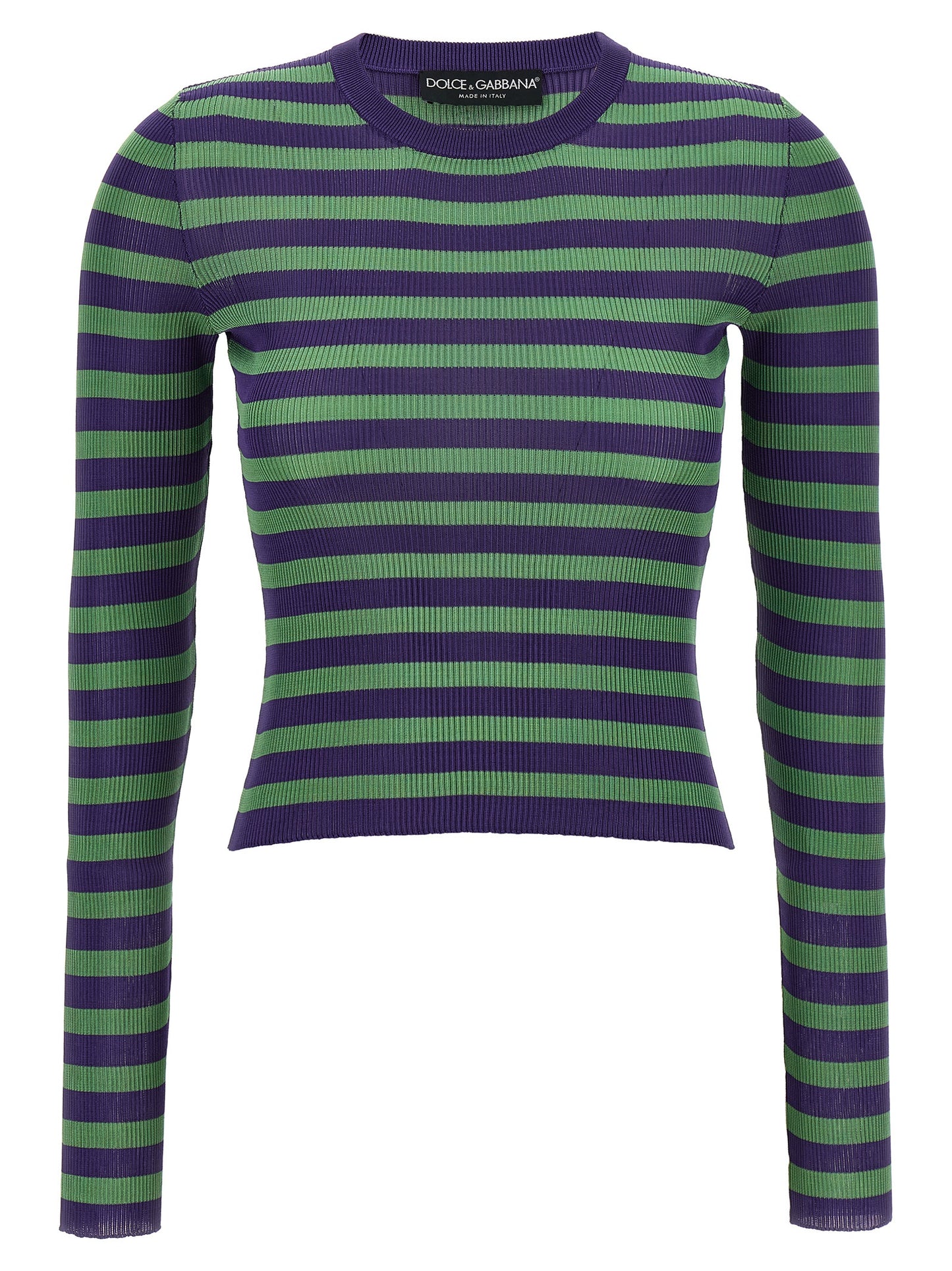 Cardigan by Dolce & Gabbana for women in viscose multicolor & striped features an impeccable silhouette, showcasing a sophisticated crew neckline and long-sleeve detail for a truly impeccable finish.