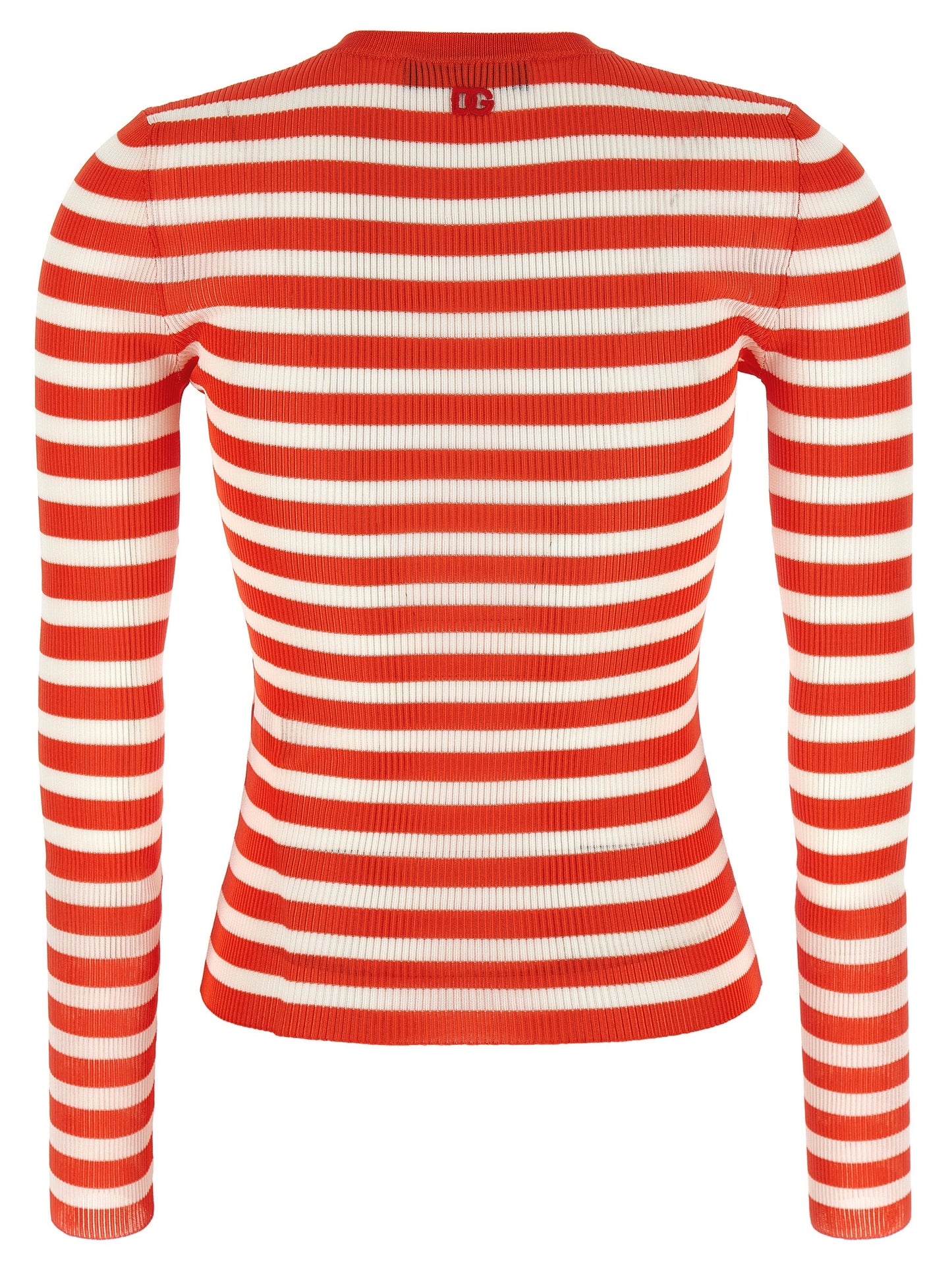Cardigan by Dolce & Gabbana for women in viscose orange, patterned & striped features an crisp silhouette, showcasing a sophisticated crew neckline and detail for a truly crisp finish.