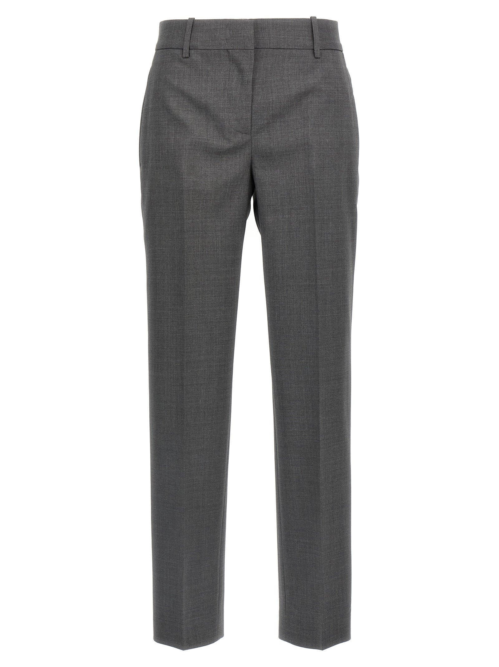 Trousers by Ermanno Scervino for women in virgin wool gray presents a smart silhouette, meticulously detailed with a smart straight-leg, a smart long, and a smart .