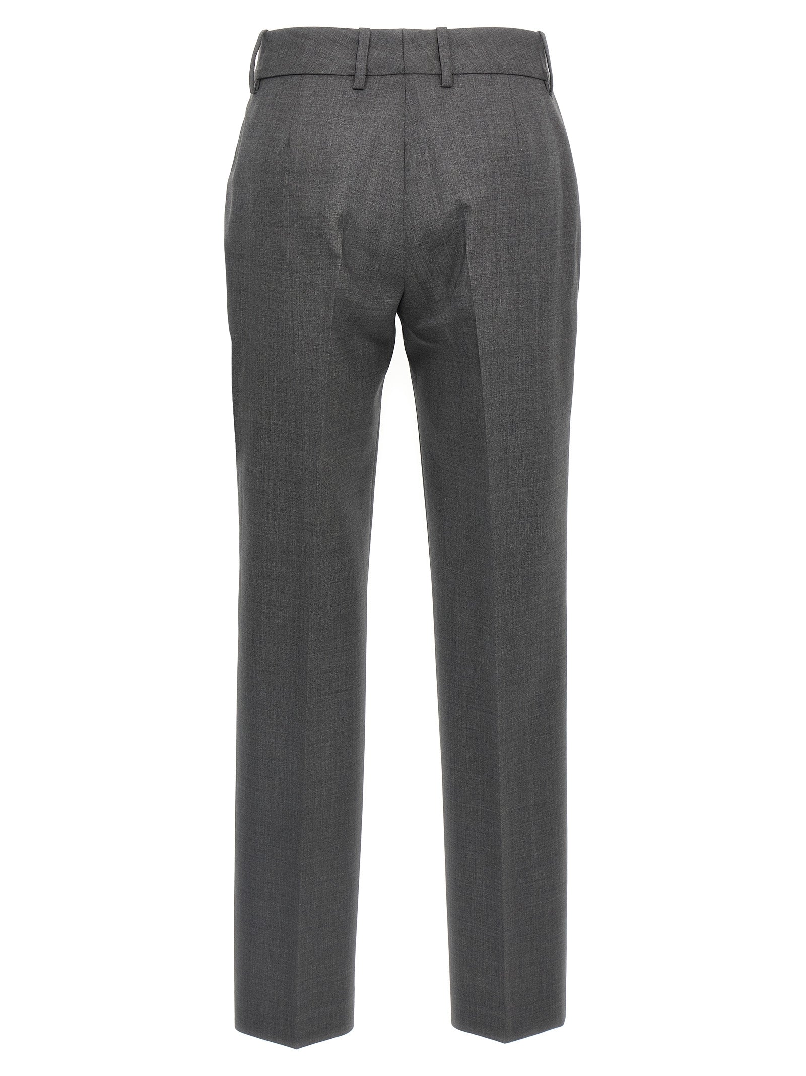 Trousers by Ermanno Scervino for women in virgin wool gray presents a perennial silhouette, meticulously tailored with a straight-leg cut, long finish, and an elegant .