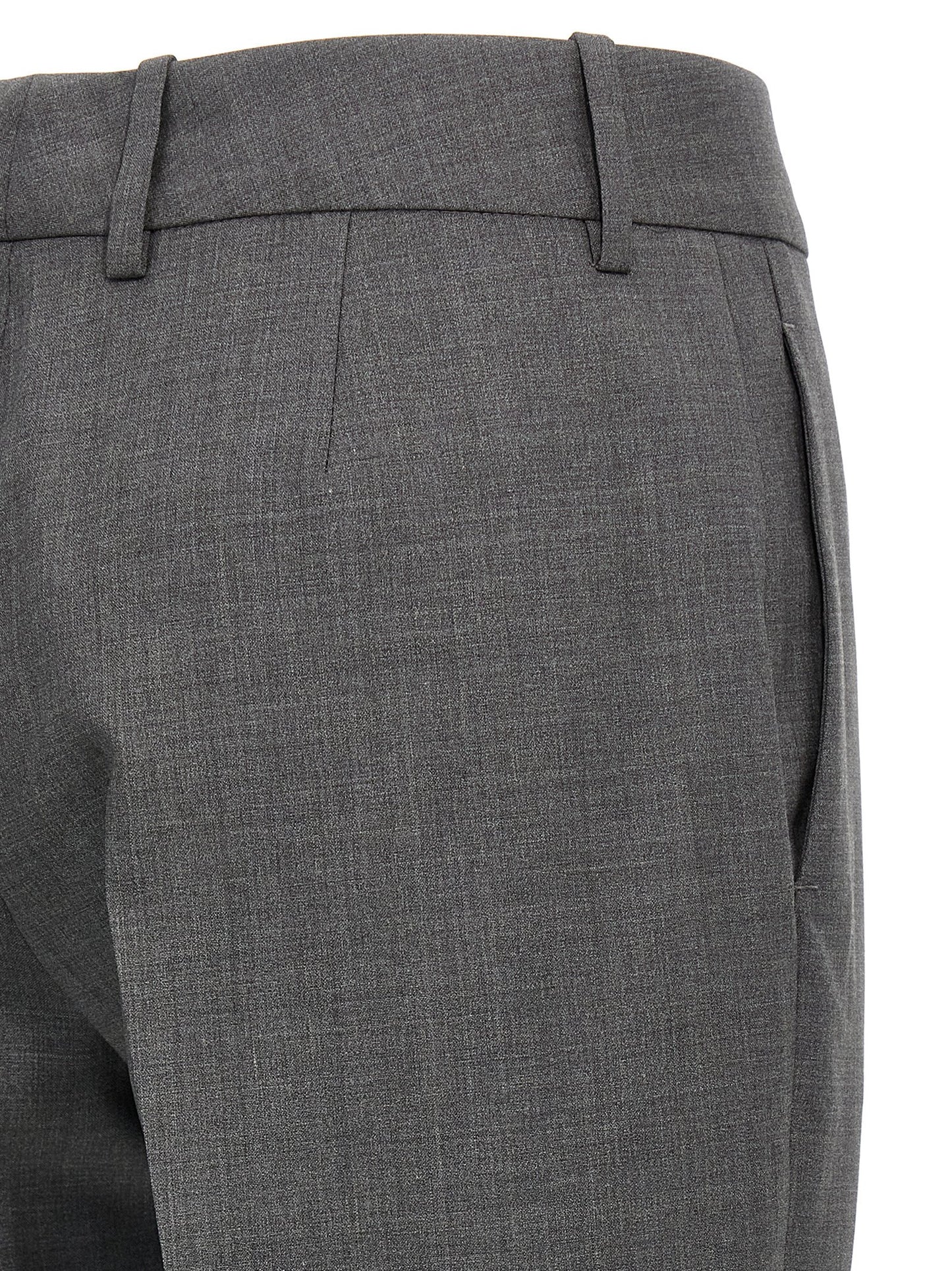 Trousers by Ermanno Scervino for women in virgin wool gray features an on trend silhouette, showcasing a sophisticated straight-leg with a long and for an on trend finish.