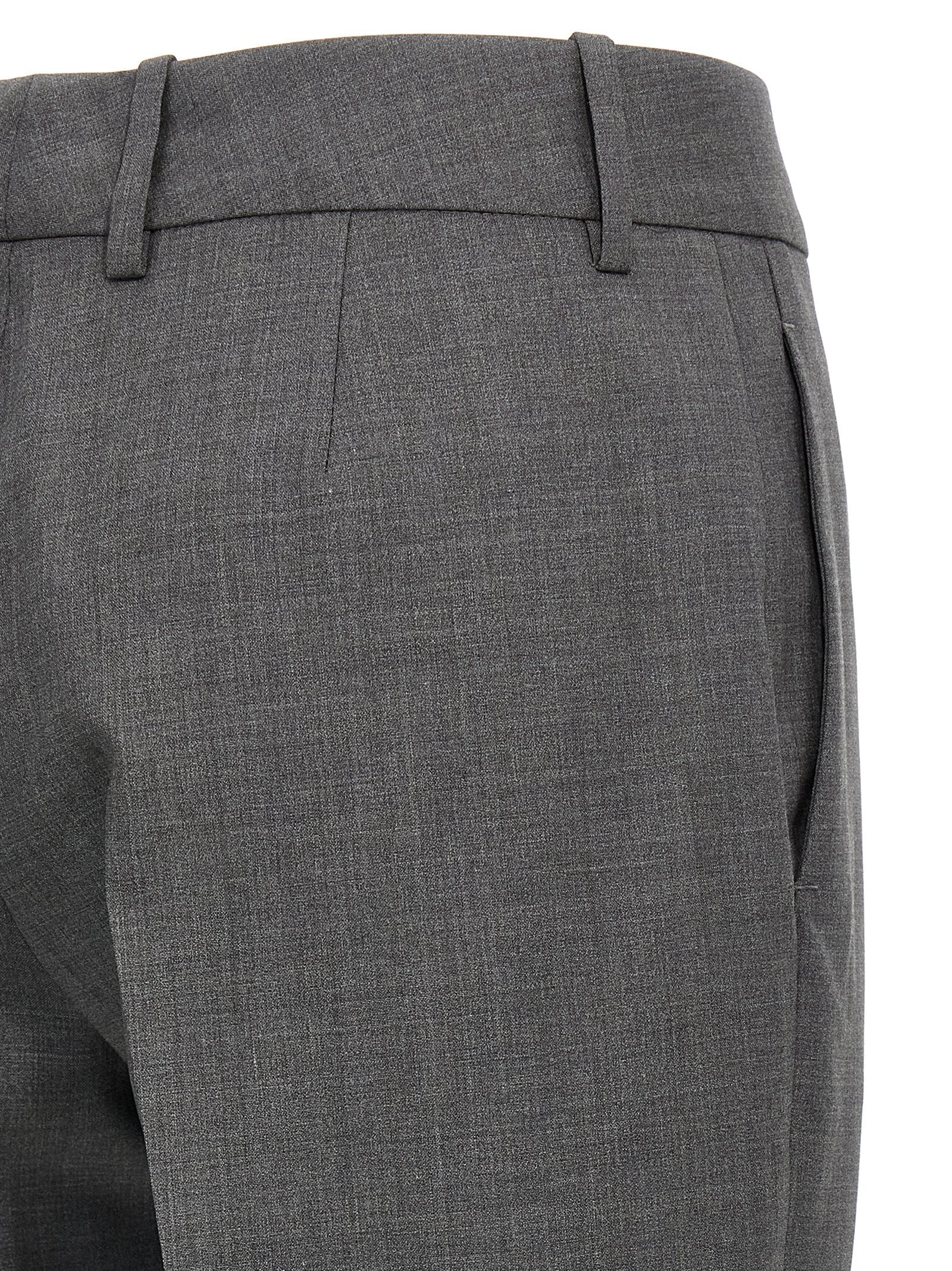Trousers by Ermanno Scervino for women in virgin wool gray features an on trend silhouette, showcasing a sophisticated straight-leg with a long and for an on trend finish.