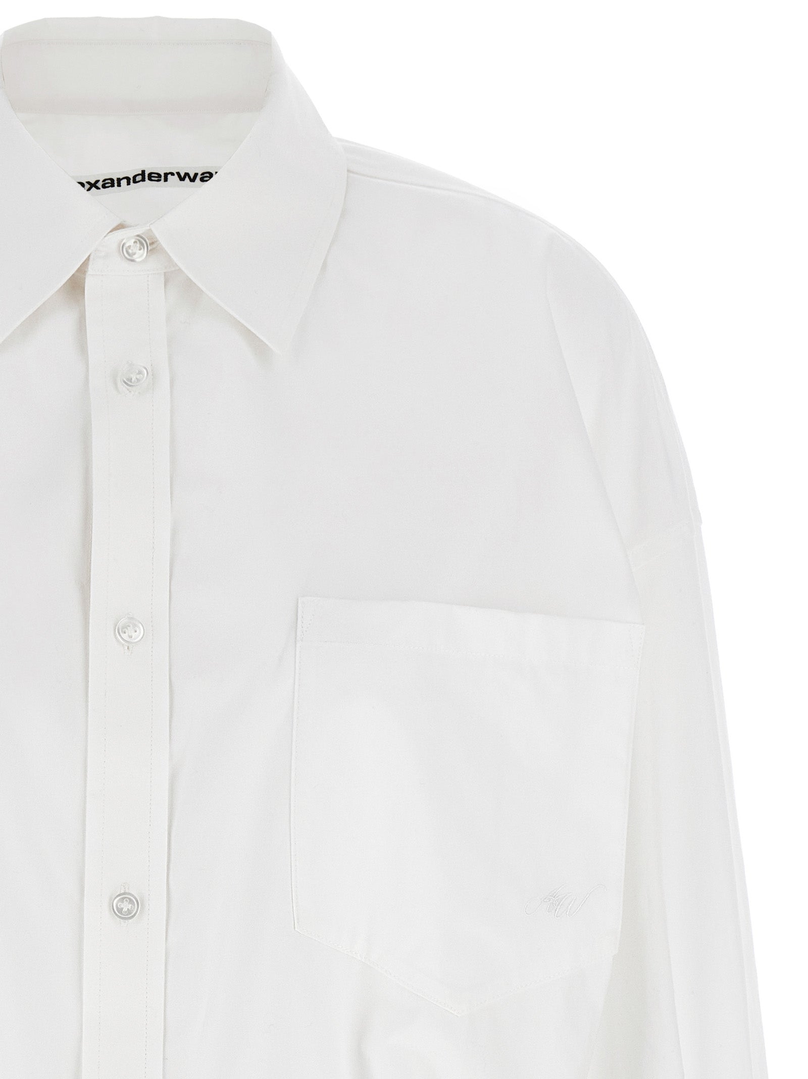 Dress by Alexander Wang for women in wool cotton multicolor features a dramatic silhouette, showcasing an elegant and that flows into a dramatic short mini.