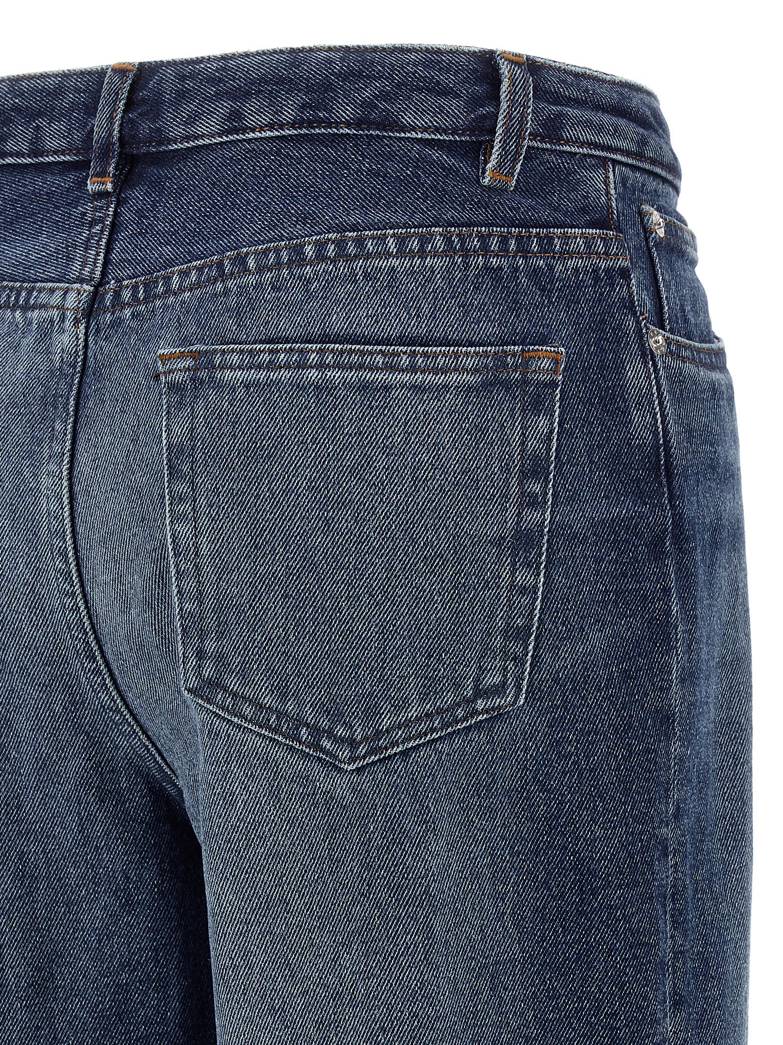 Jeans by A.P.C. for women in denim cotton blue presents a refined pantology silhouette, artfully defined by a refined pantology straight-leg & wide, long, and a sophisticated .