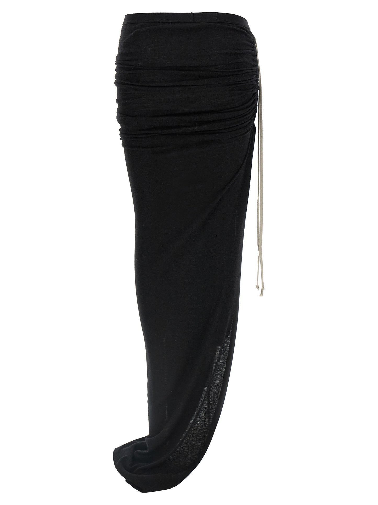 Skirt by Rick Owens for women in nylon & wool black features a captivating silhouette, showcasing the captivating Icon Women's Nylon & Wool Mini Skirt design with a sophisticated mini for a captivating look.