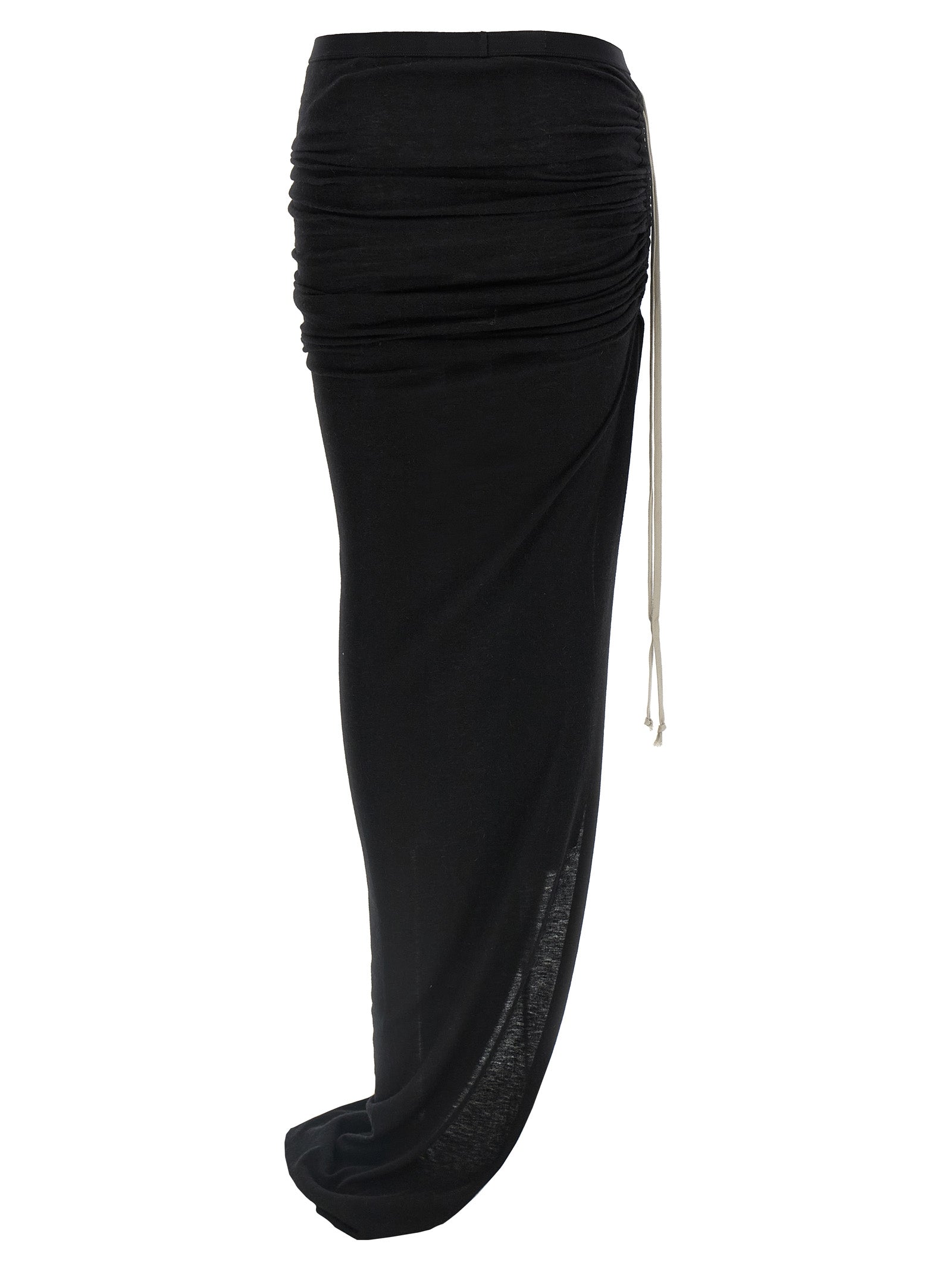 Skirt by Rick Owens for women in nylon & wool black features a captivating silhouette, showcasing the captivating Icon Women's Nylon & Wool Mini Skirt design with a sophisticated mini for a captivating look.
