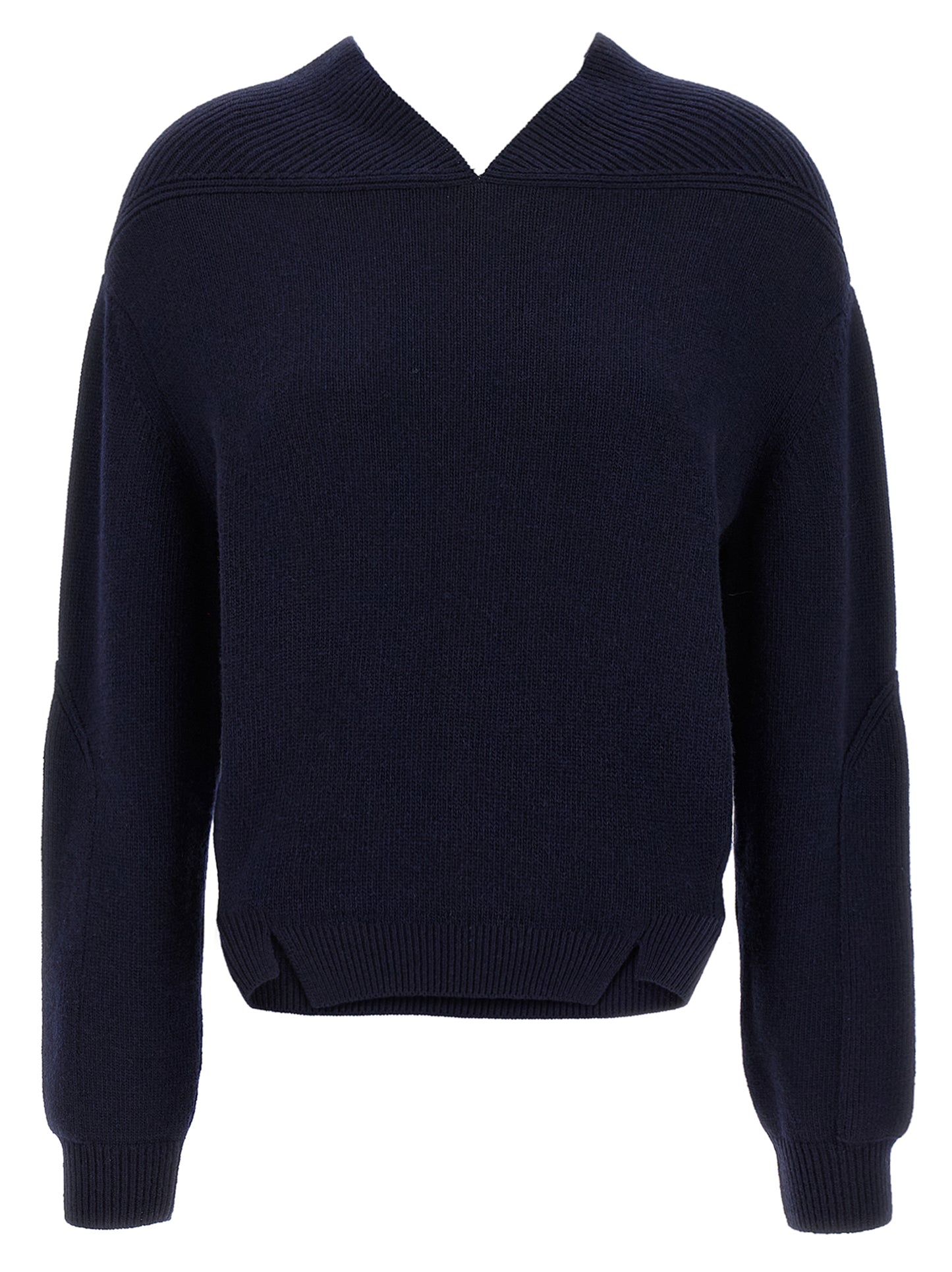 Cardigan by Victoria Beckham for women in cashmere blue presents a textural silhouette, artfully finished with a textural v-neck neckline and long-sleeve for a sophisticated, textural look.