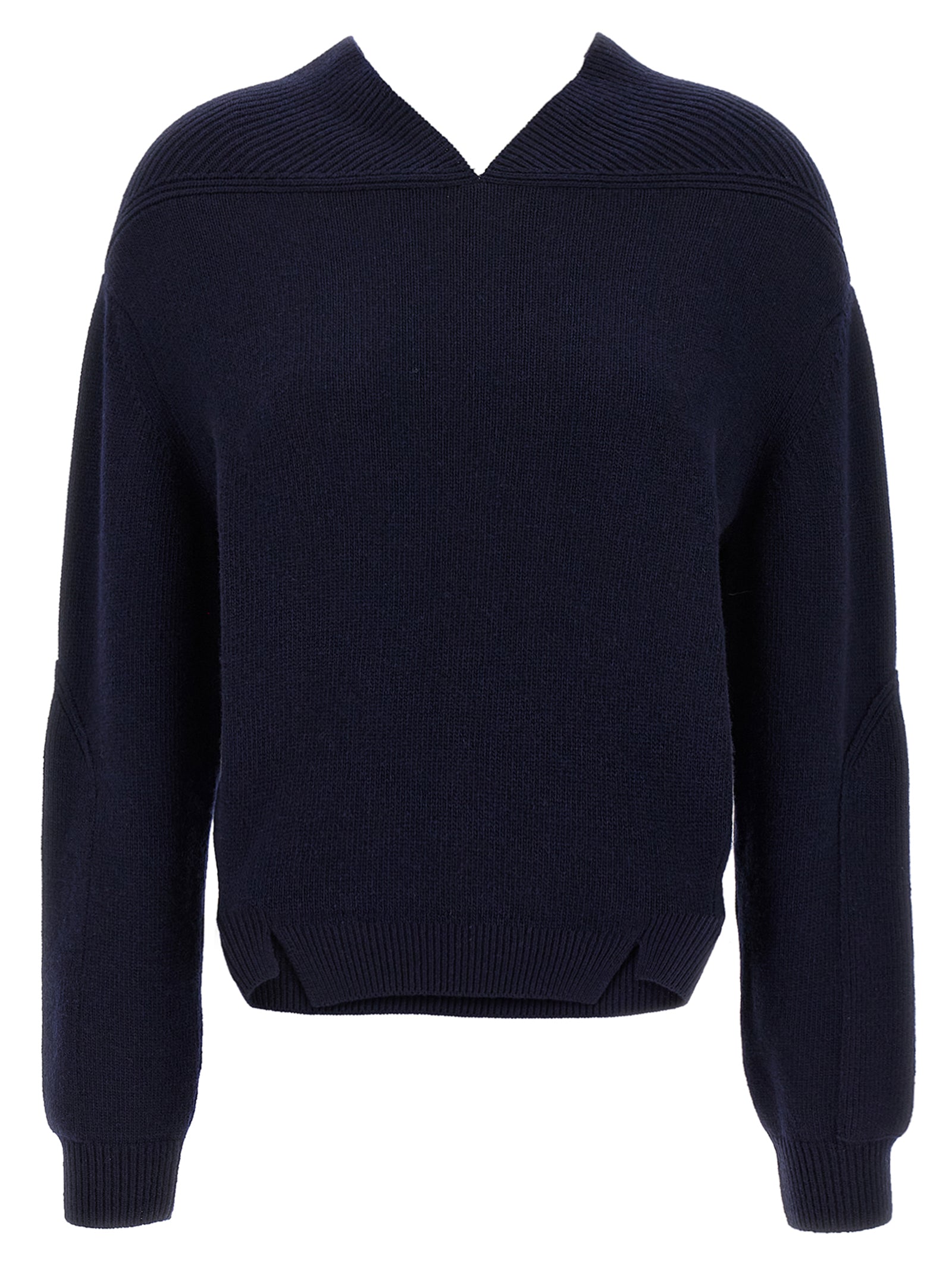 Cardigan by Victoria Beckham for women in cashmere blue presents a textural silhouette, artfully finished with a textural v-neck neckline and long-sleeve for a sophisticated, textural look.