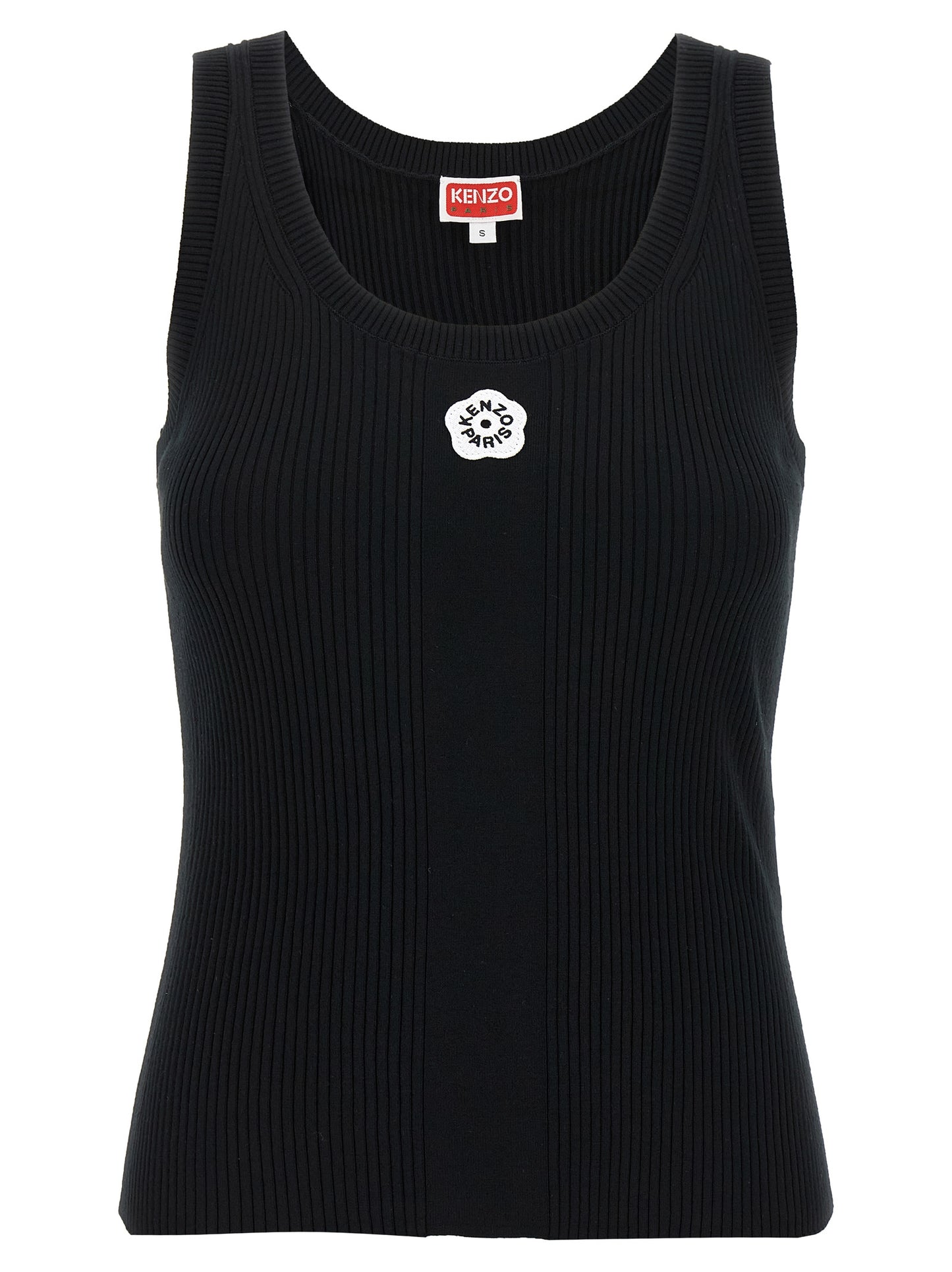 T-Shirt by Kenzo for women in polyester & viscose black features a plush silhouette, showcasing a sophisticated round neckline and sleeveless for a truly plush finish.