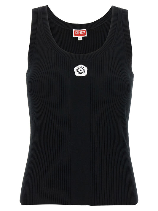 T-Shirt by Kenzo for women in polyester & viscose black features a plush silhouette, showcasing a sophisticated round neckline and sleeveless for a truly plush finish.