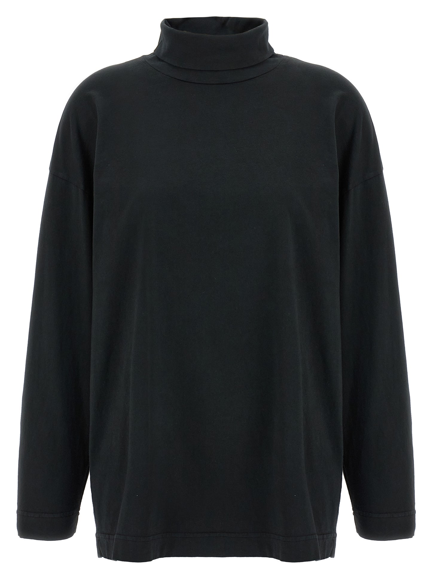 Cardigan by Haikure for women in cotton black features a nuanced silhouette with a refined high-neck neckline and nuanced long-sleeve detailing for a sophisticated look.