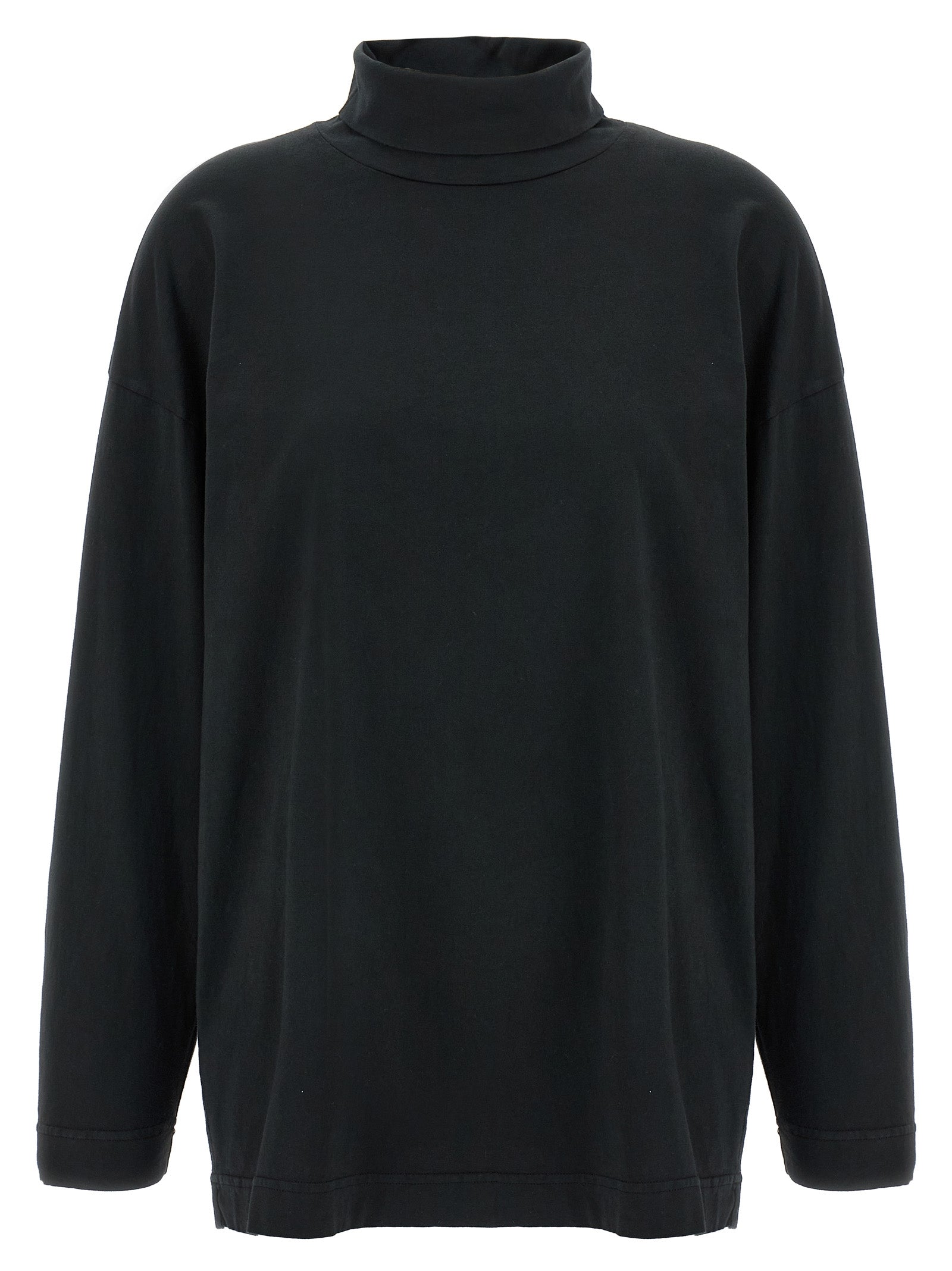 Cardigan by Haikure for women in cotton black features a nuanced silhouette with a refined high-neck neckline and nuanced long-sleeve detailing for a sophisticated look.