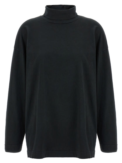 Cardigan by Haikure for women in cotton black features a nuanced silhouette with a refined high-neck neckline and nuanced long-sleeve detailing for a sophisticated look.