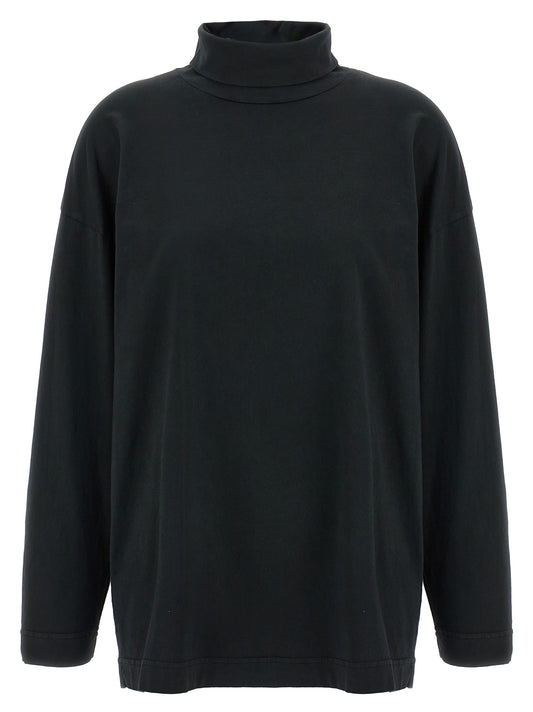 Cardigan by Haikure for women in cotton black features a nuanced silhouette with a refined high-neck neckline and nuanced long-sleeve detailing for a sophisticated look.