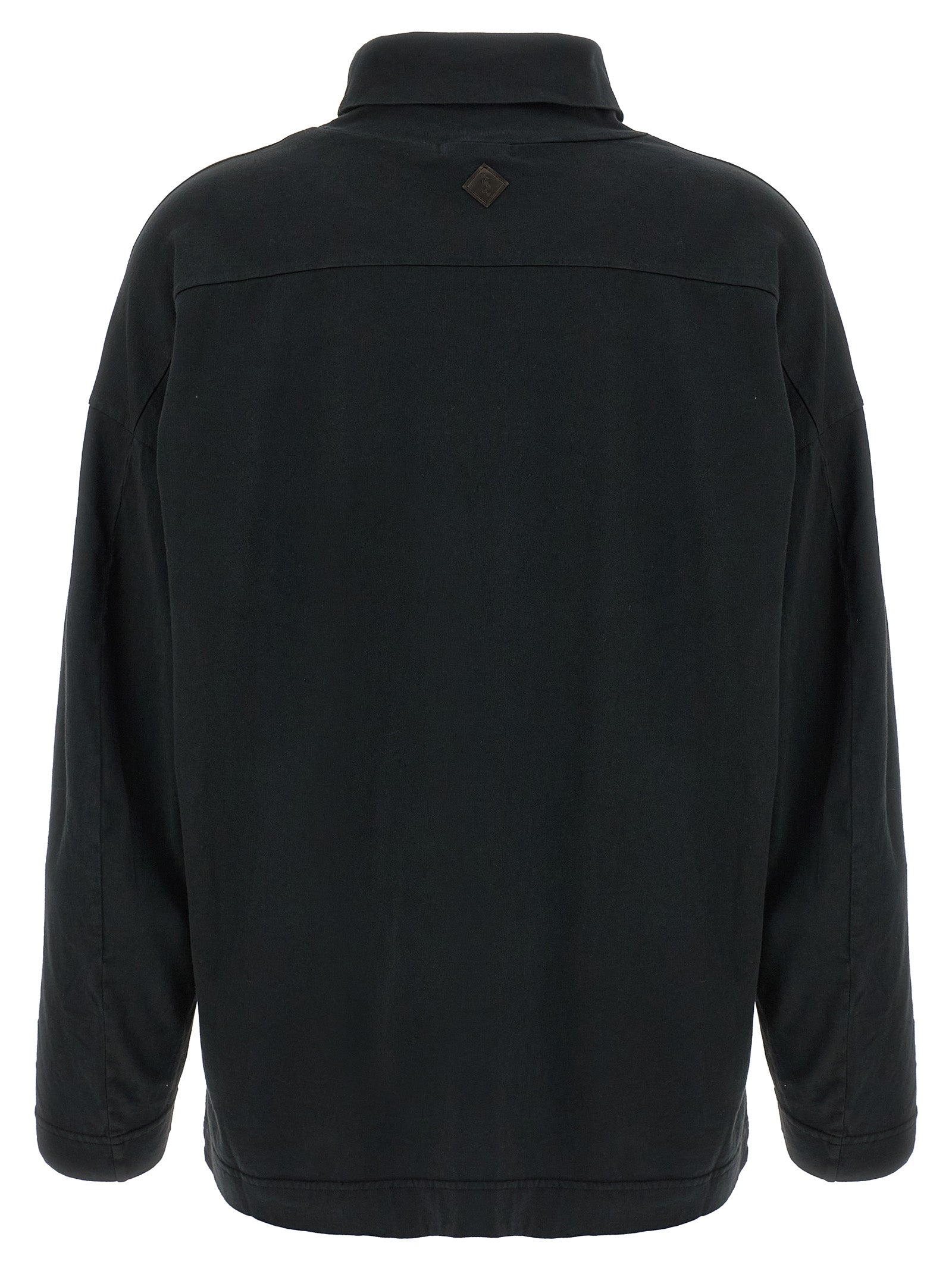 Cardigan by Haikure for women in cotton black features a nuanced silhouette with a refined high-neck neckline and nuanced detailing for a sophisticated look.