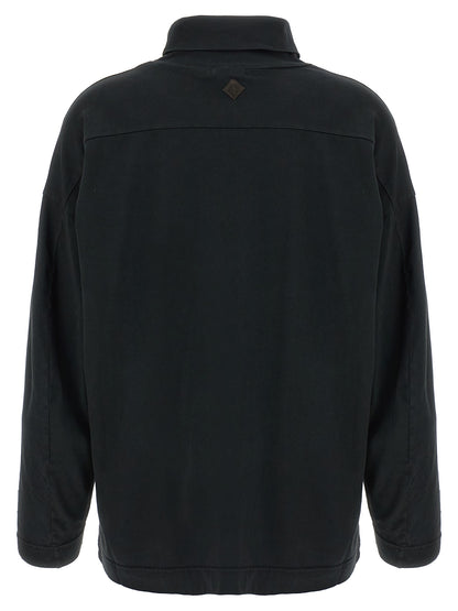 Cardigan by Haikure for women in cotton black features a nuanced silhouette with a refined high-neck neckline and nuanced detailing for a sophisticated look.