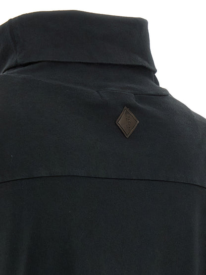 Cardigan by Haikure for women in cotton black features a dramatic silhouette, showcasing a sophisticated and dramatic detail for a timeless, premium look.
