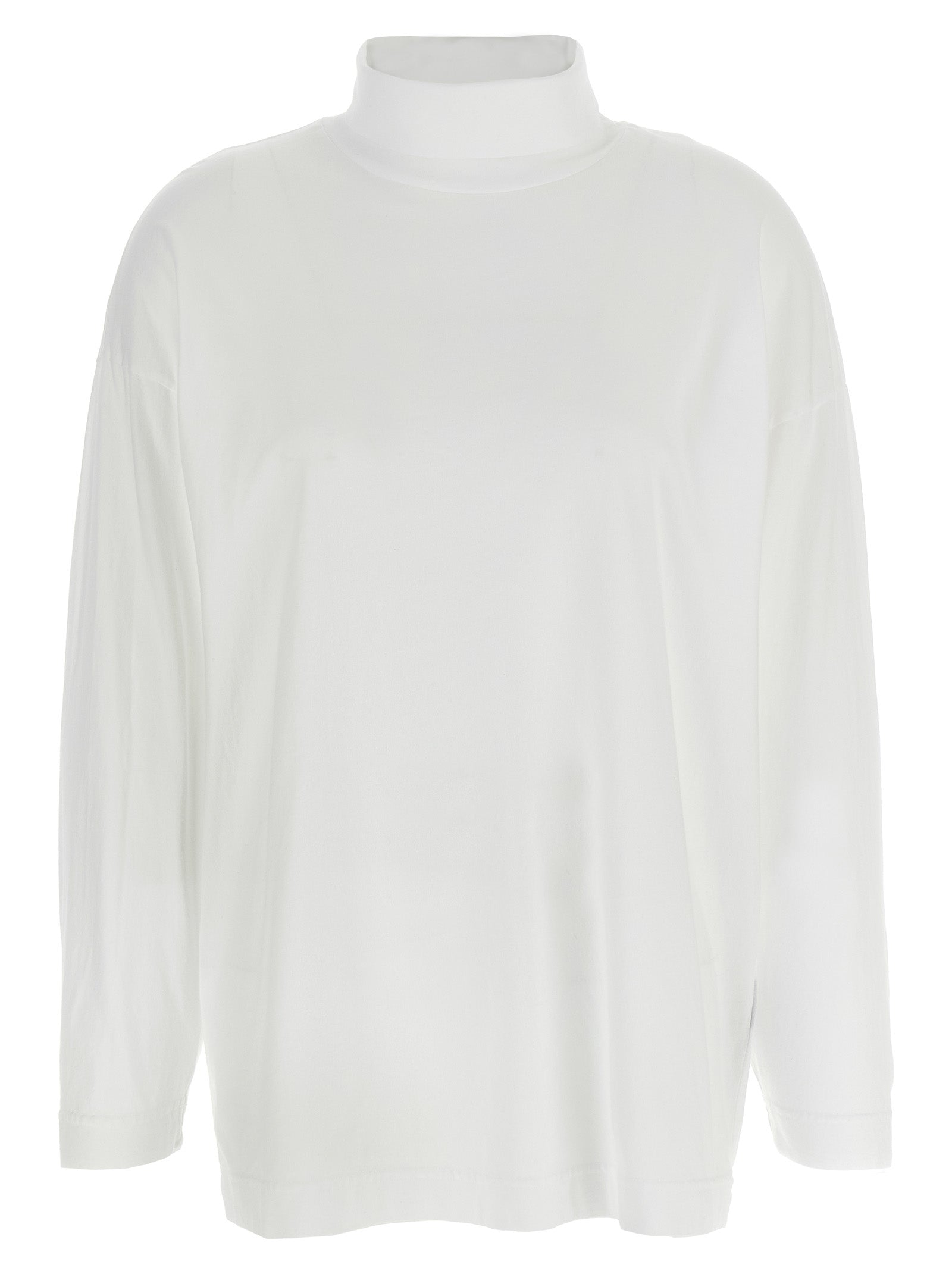 Cardigan by Haikure for women in cotton white & signature showcases a captivating silhouette, artfully detailed with a captivating long-sleeve and high-neck neckline for a truly sophisticated captivating look.